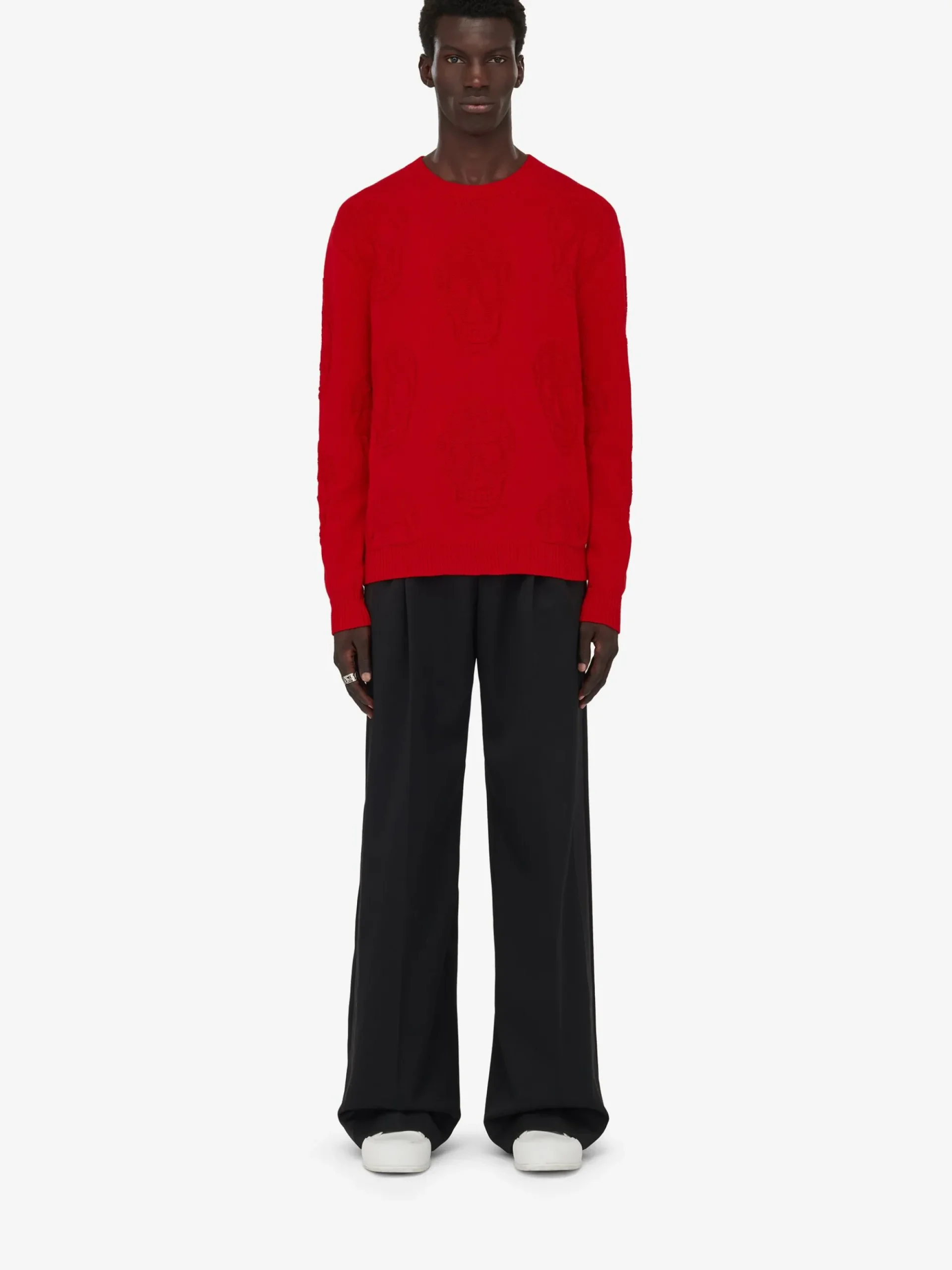 Men's Textured Skull Jumper in >Alexander McQueen Best Sale