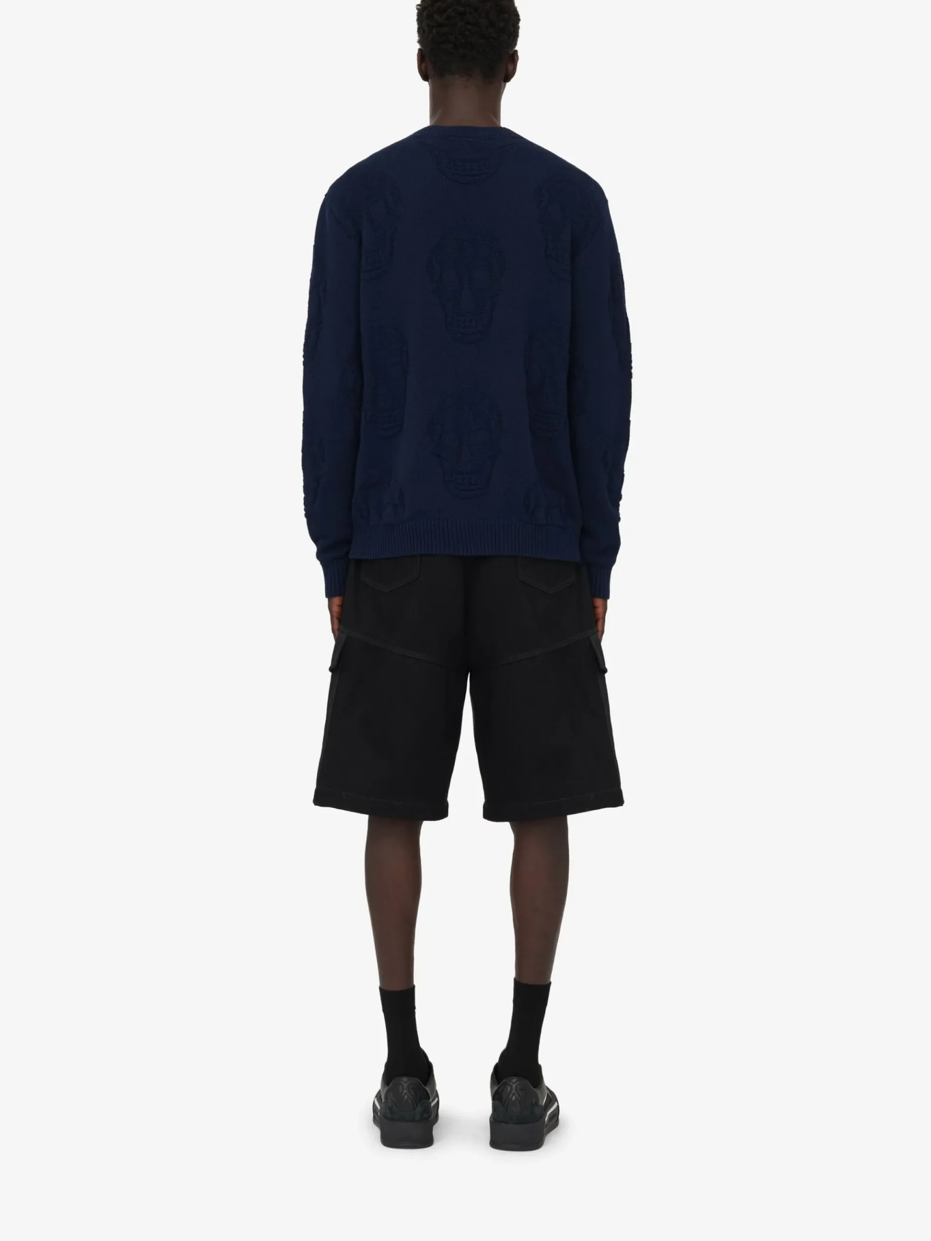 Men's Textured Skull Jumper in >Alexander McQueen Best