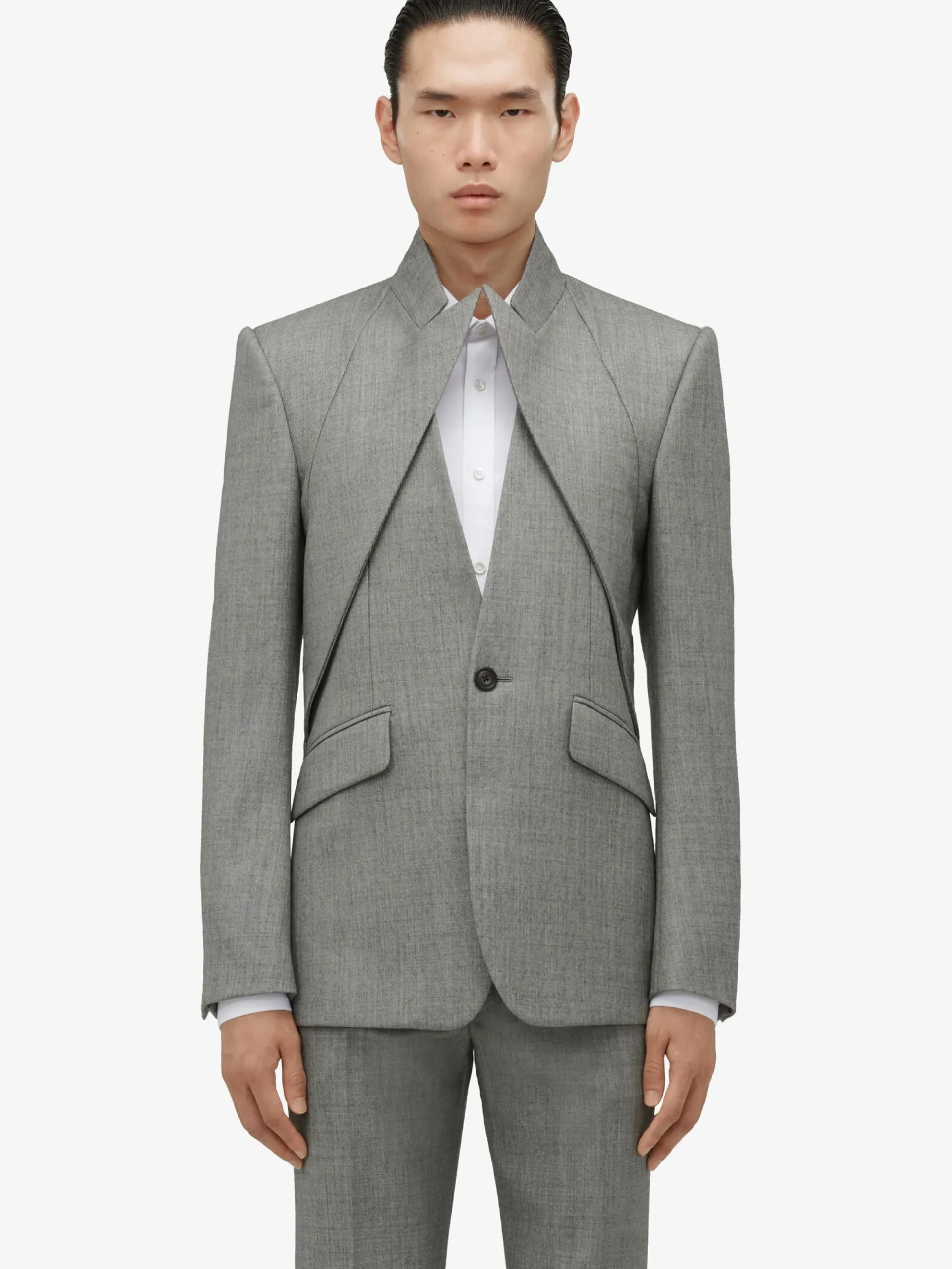 Men's Twisted Lapel Single-breasted Jacket in >Alexander McQueen Best