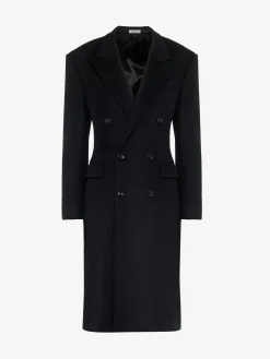 Men's Wide Shoulder Fitted Coat in >Alexander McQueen Hot