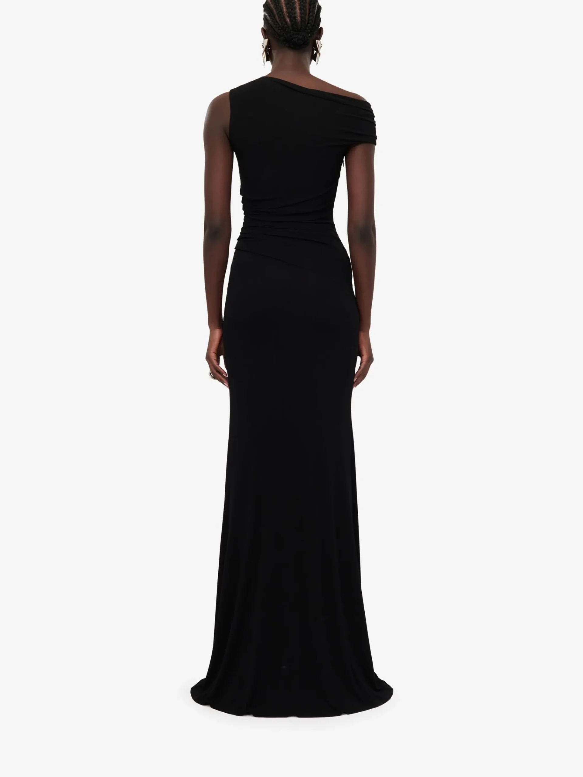 Women's Asymmetric Crystal Knot Evening Dress in >Alexander McQueen Outlet