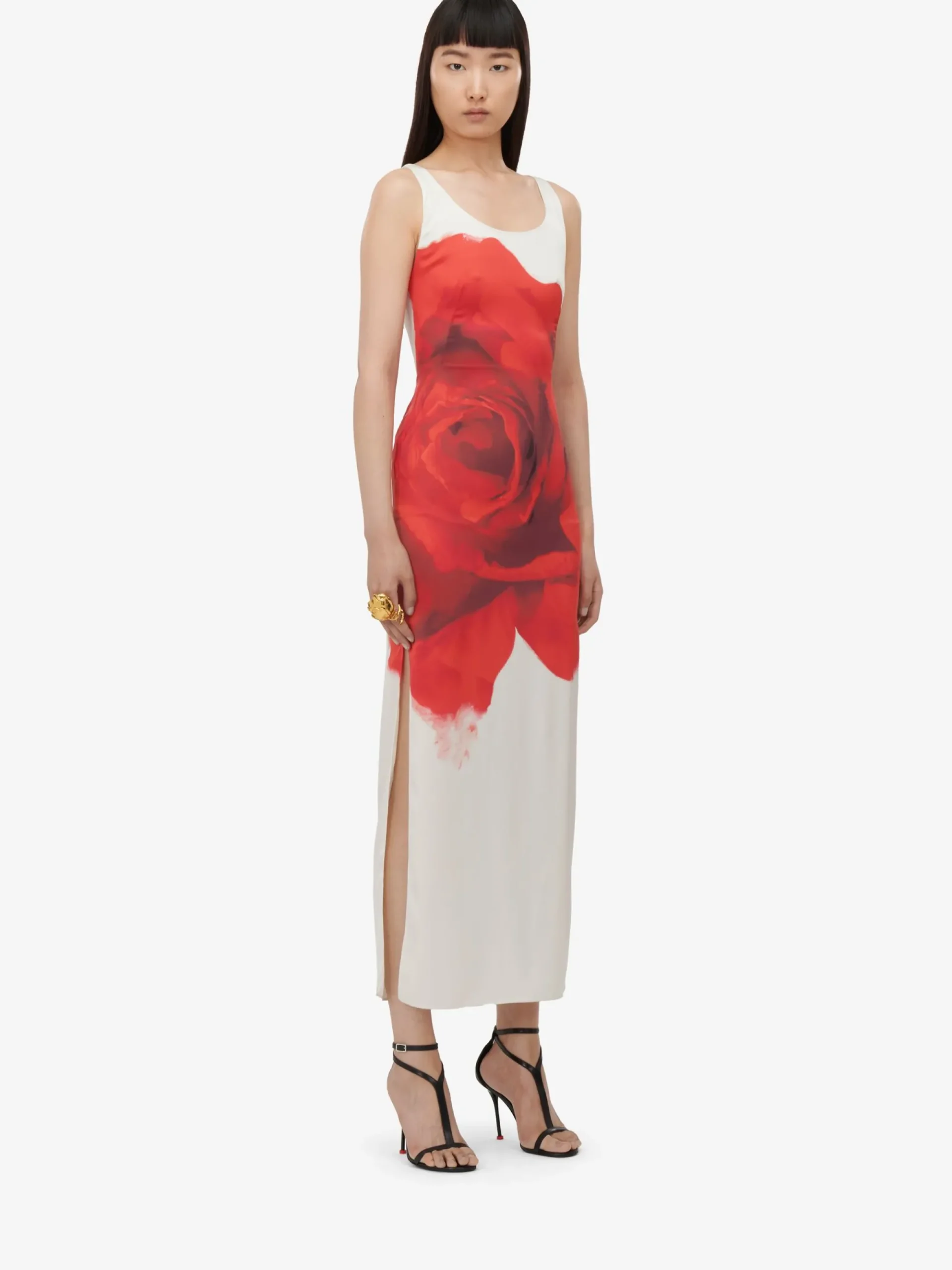 Women's Bleeding Rose Pencil Dress in >Alexander McQueen Online