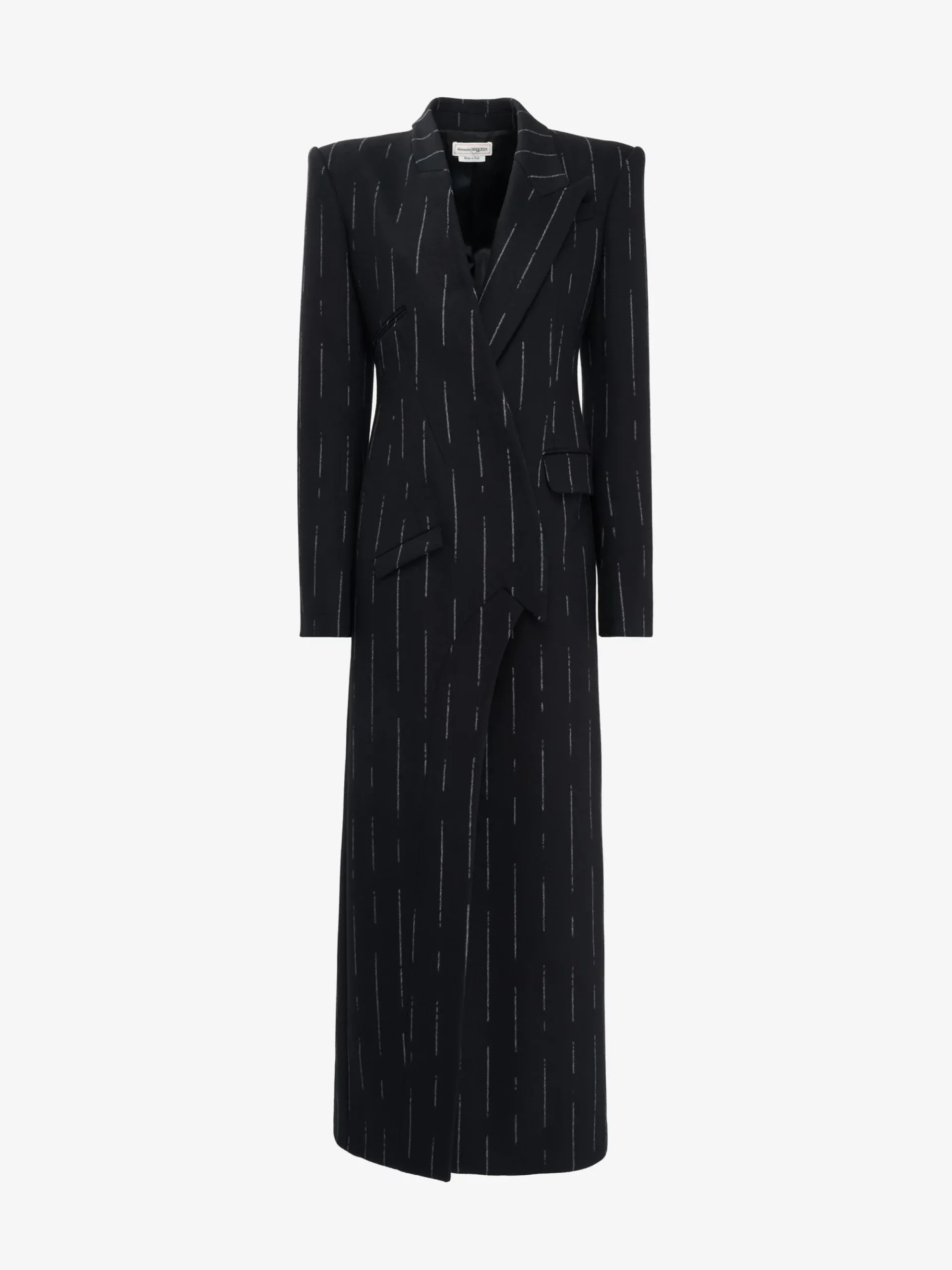 Women's Broken Pinstripe Tailored Coat in >Alexander McQueen Shop