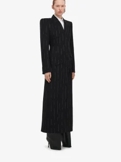 Women's Broken Pinstripe Tailored Coat in ><noscript><img width=