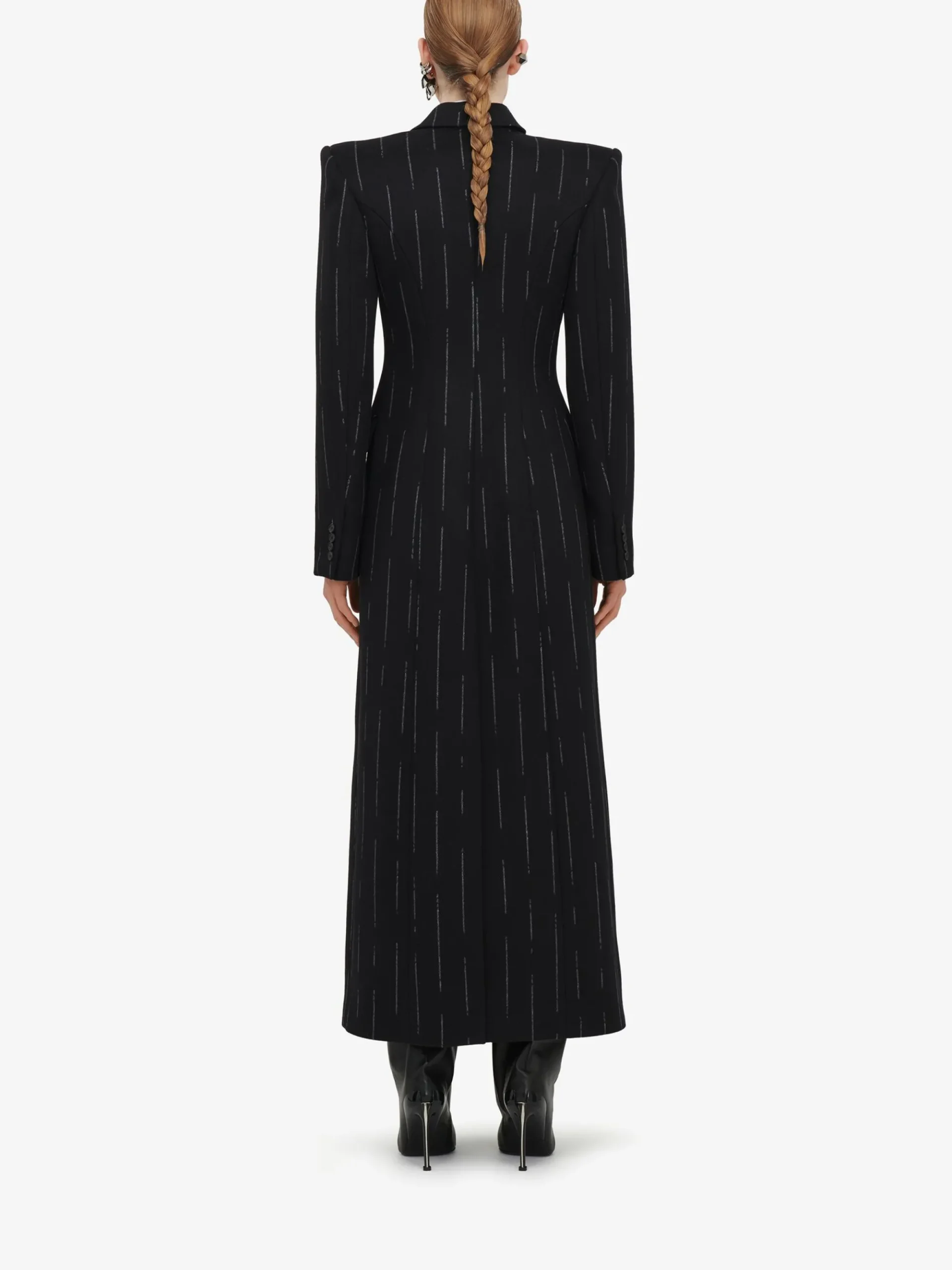 Women's Broken Pinstripe Tailored Coat in >Alexander McQueen Shop