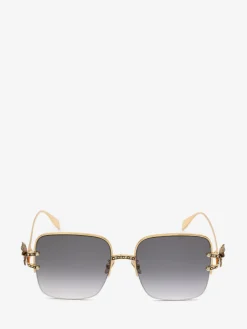 Women's Butterfly Jewelled Square Sunglasses in >Alexander McQueen Shop