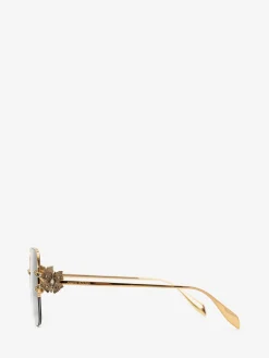 Women's Butterfly Jewelled Square Sunglasses in >Alexander McQueen Shop