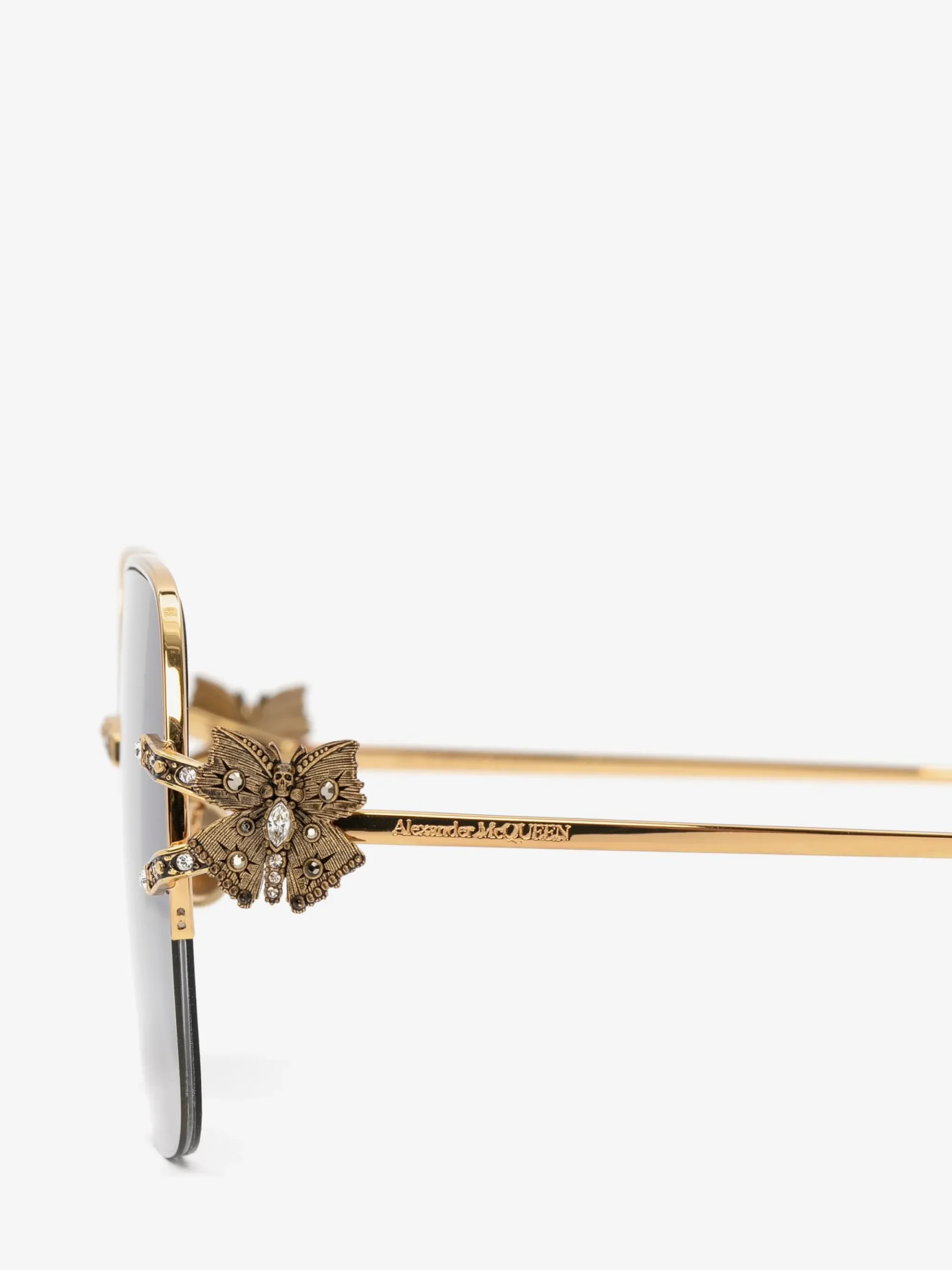 Women's Butterfly Jewelled Square Sunglasses in >Alexander McQueen Shop