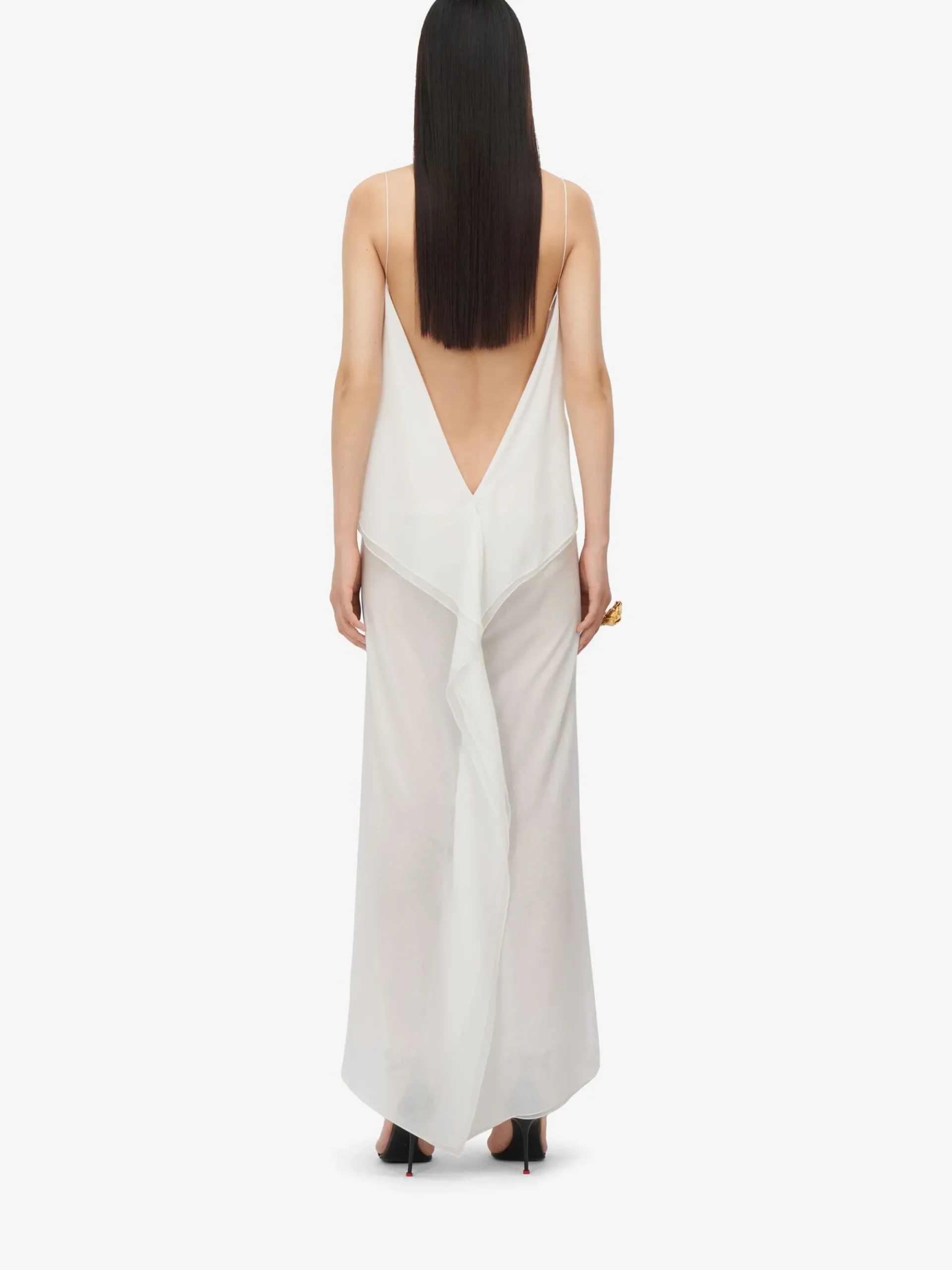 Women's Chiffon Shadow Rose Slip Dress in >Alexander McQueen Cheap