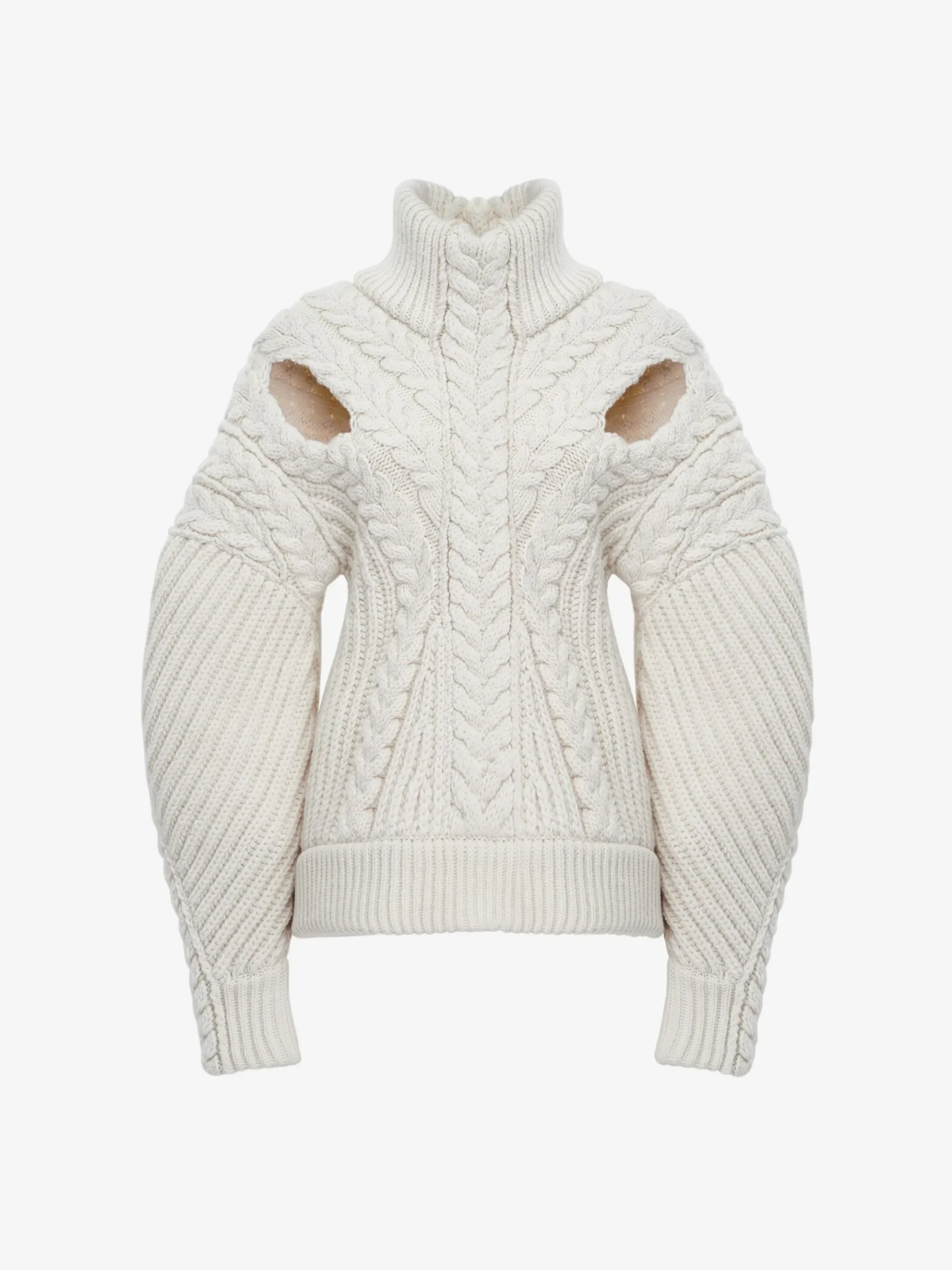 Women's Cocoon Sleeve Cable Jumper in >Alexander McQueen Online