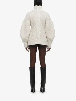 Women's Cocoon Sleeve Cable Jumper in ><noscript><img width=