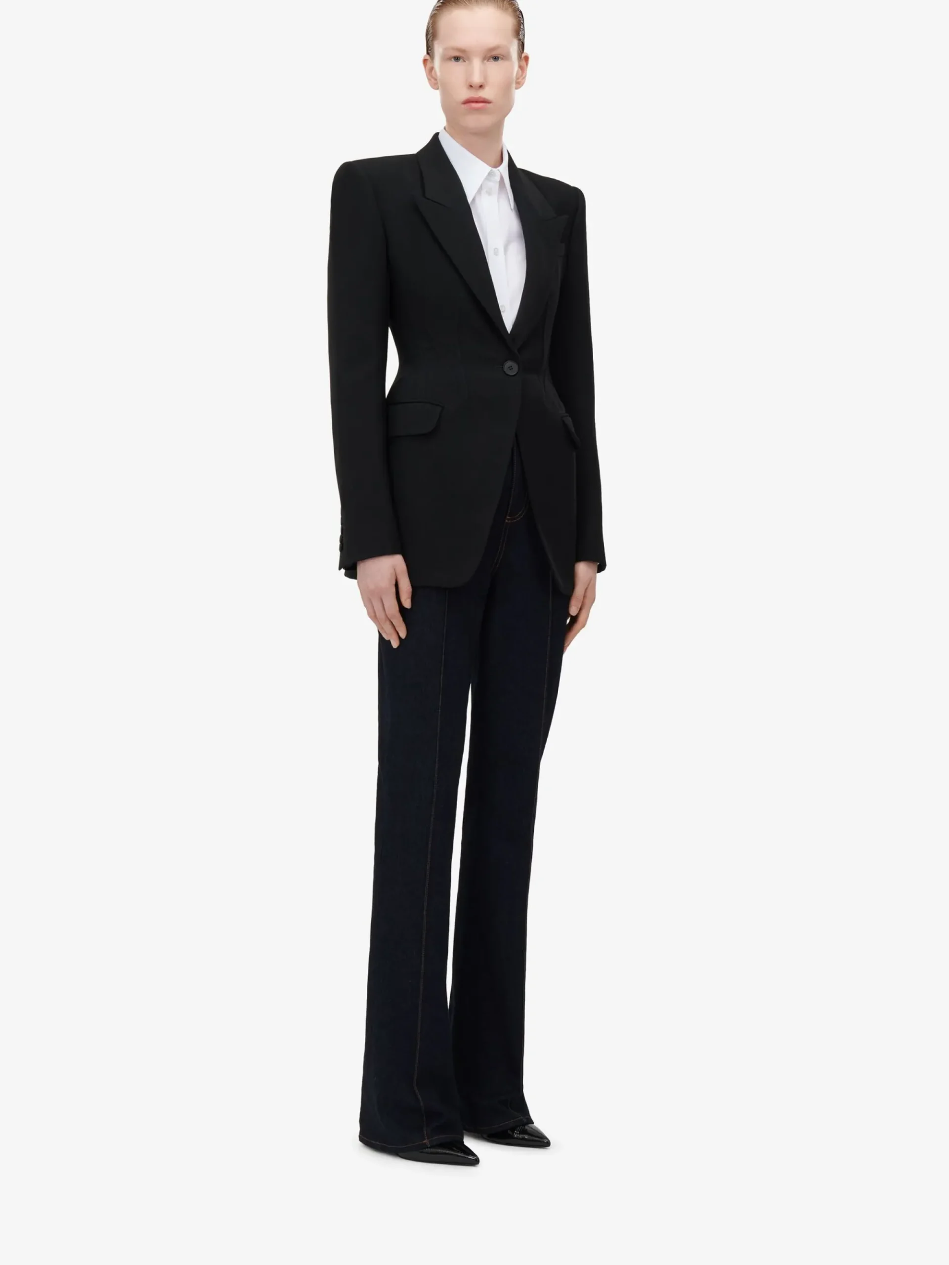 Women's Corset Detail Jacket in >Alexander McQueen Outlet