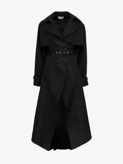 Women's Cutaway Trench Coat in >Alexander McQueen Fashion