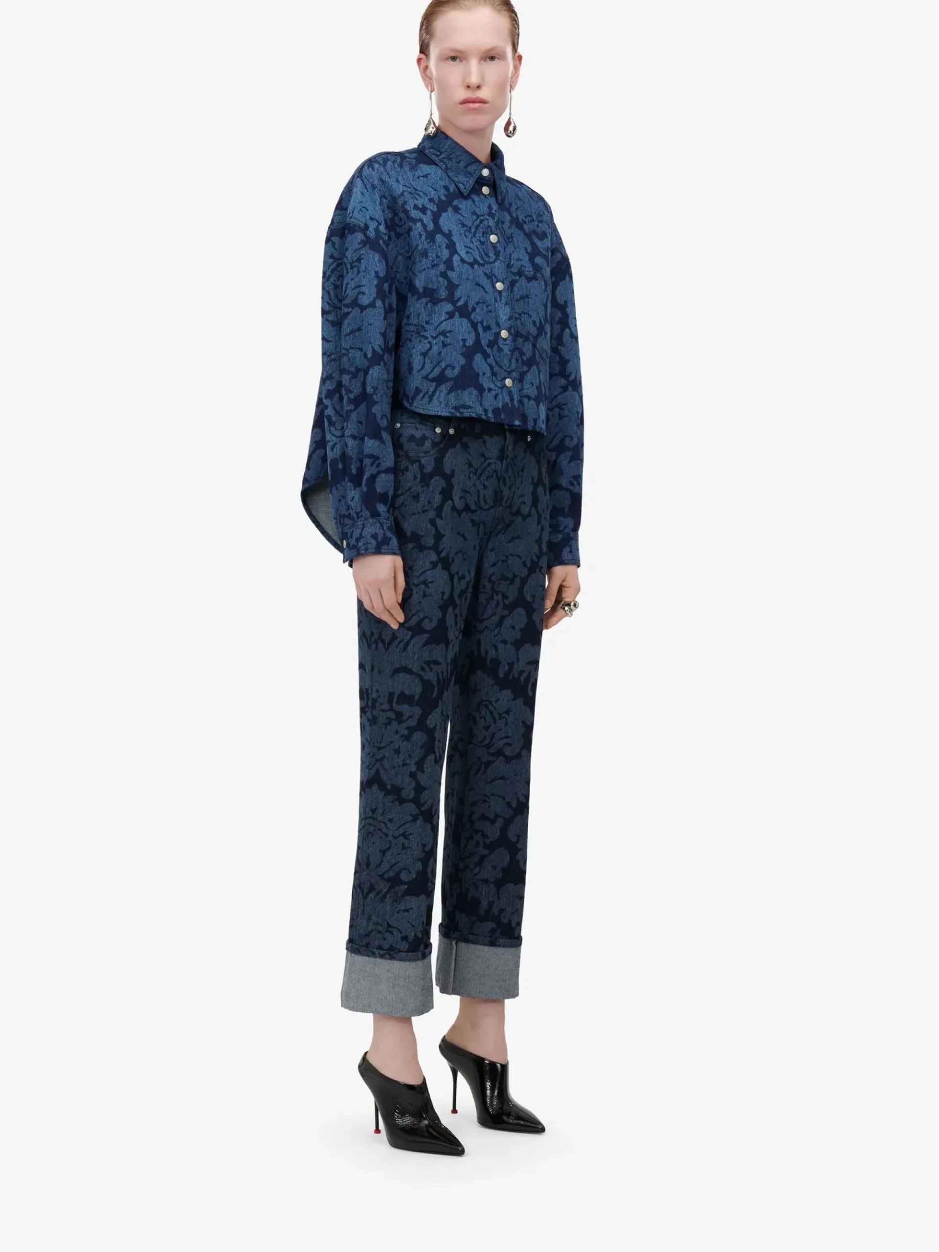 Women's Damask Asymmetric Shirt in >Alexander McQueen Flash Sale