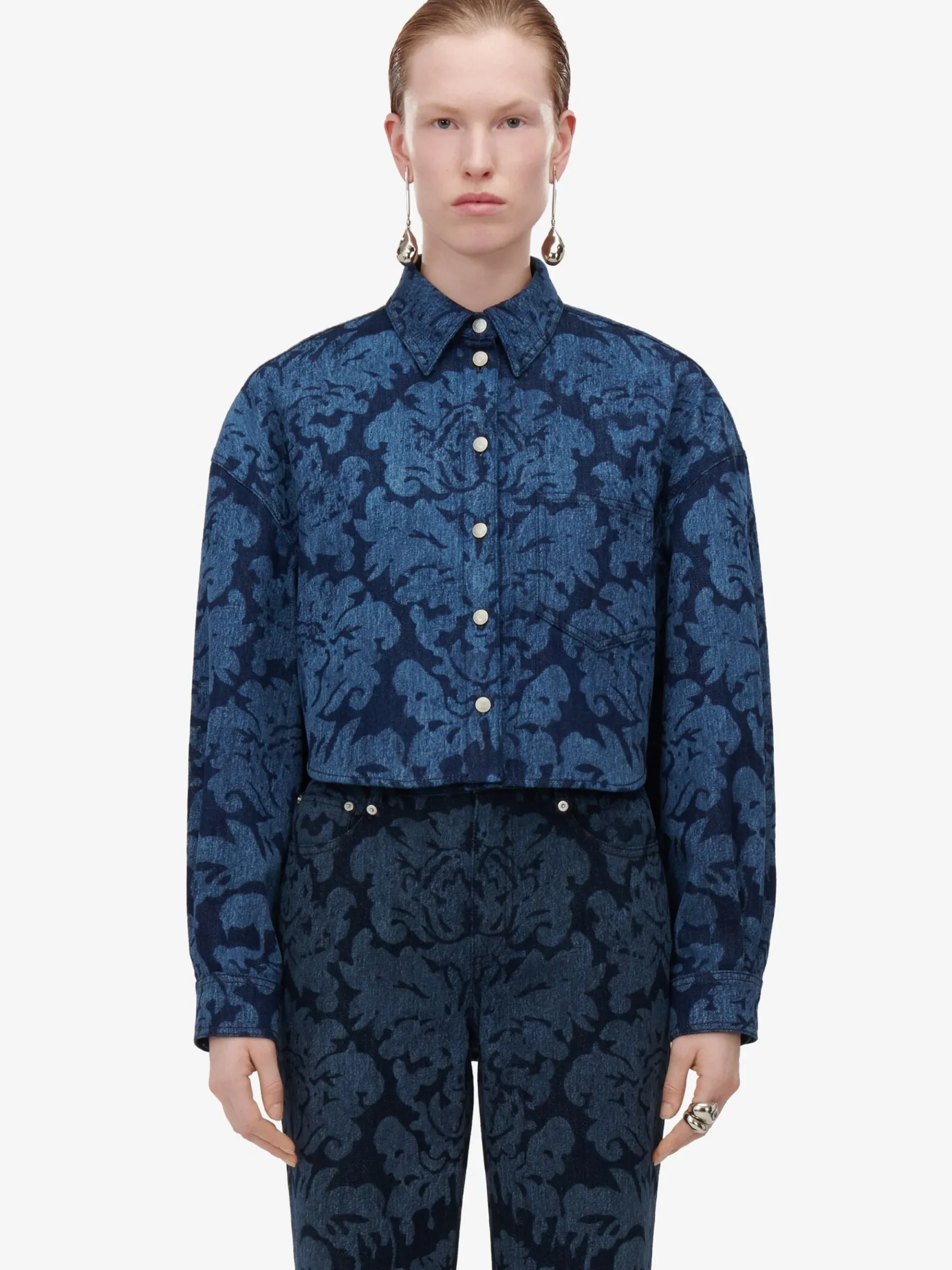 Women's Damask Asymmetric Shirt in >Alexander McQueen Flash Sale