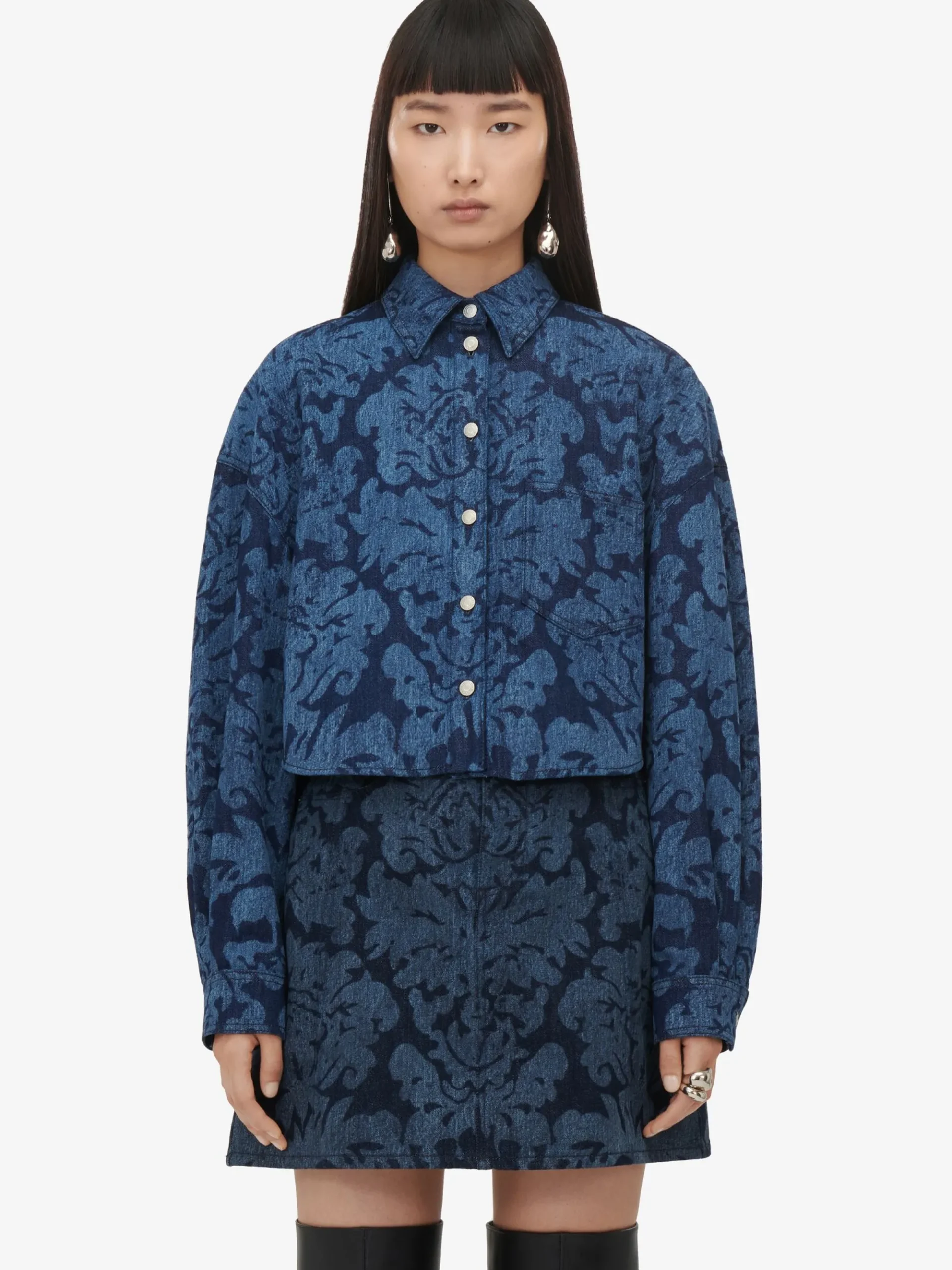 Women's Damask Mini Skirt in >Alexander McQueen Cheap