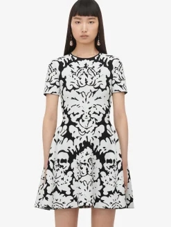 Women's Damask Jacquard Mini Dress in ><noscript><img width=