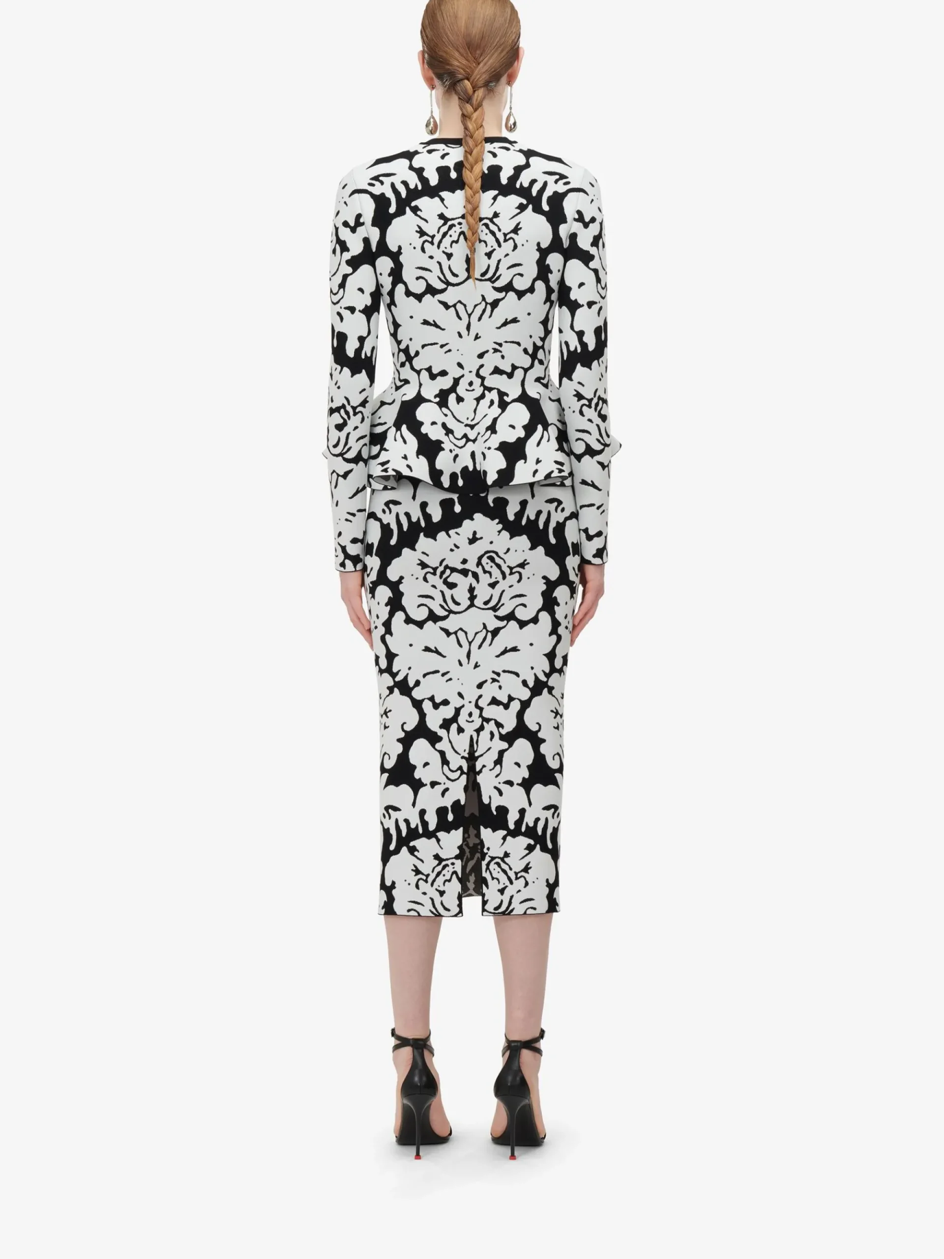 Women's Damask Jacquard Pencil Skirt in >Alexander McQueen Outlet