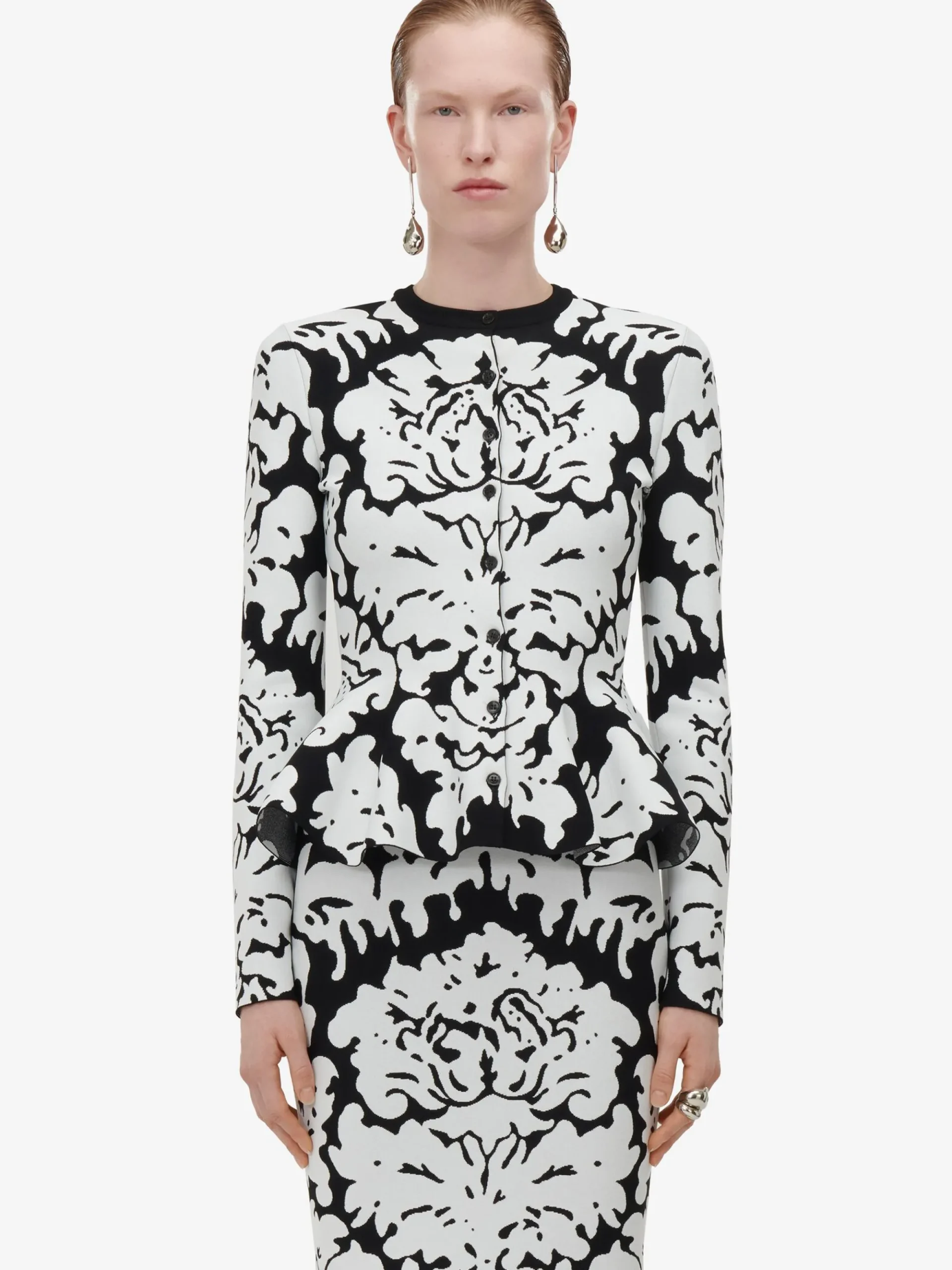 Women's Damask Jacquard Pencil Skirt in >Alexander McQueen Outlet