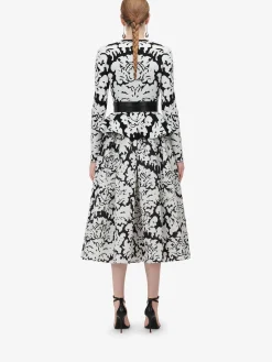 Women's Damask Jacquard Peplum Cardigan in ><noscript><img width=