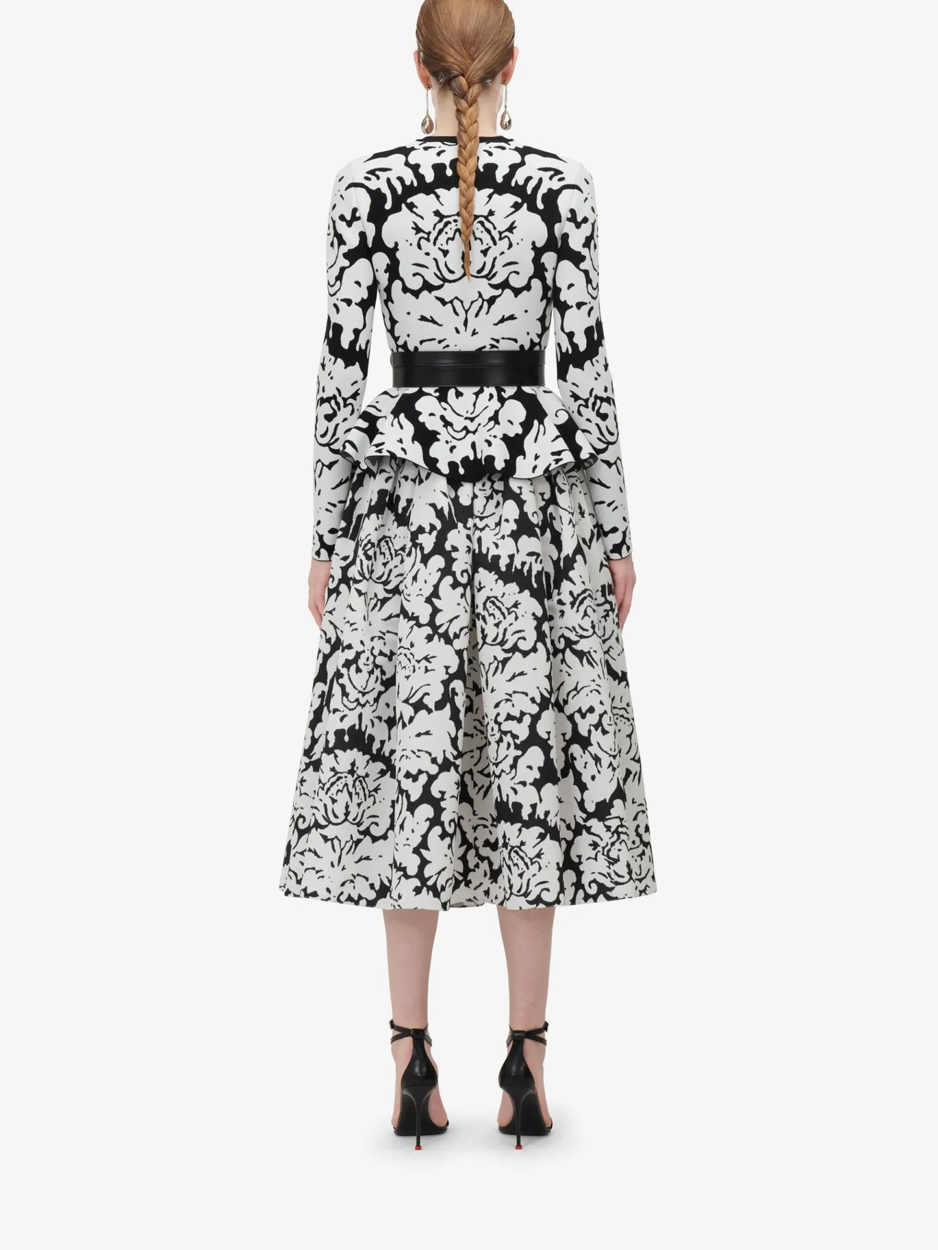 Women's Damask Jacquard Peplum Cardigan in >Alexander McQueen Cheap