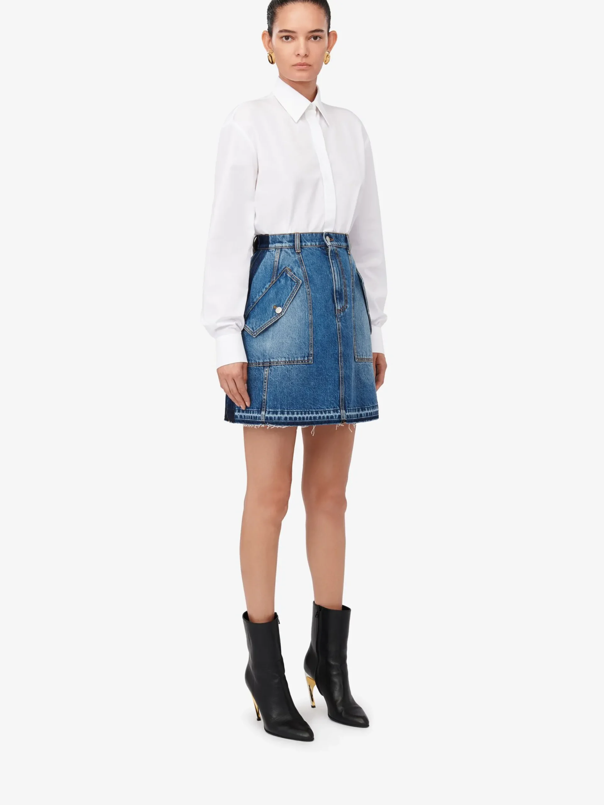 Women's Denim Mini Skirt in >Alexander McQueen Store