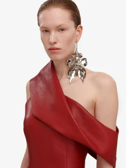 Women's Drape Leather Dress in ><noscript><img width=