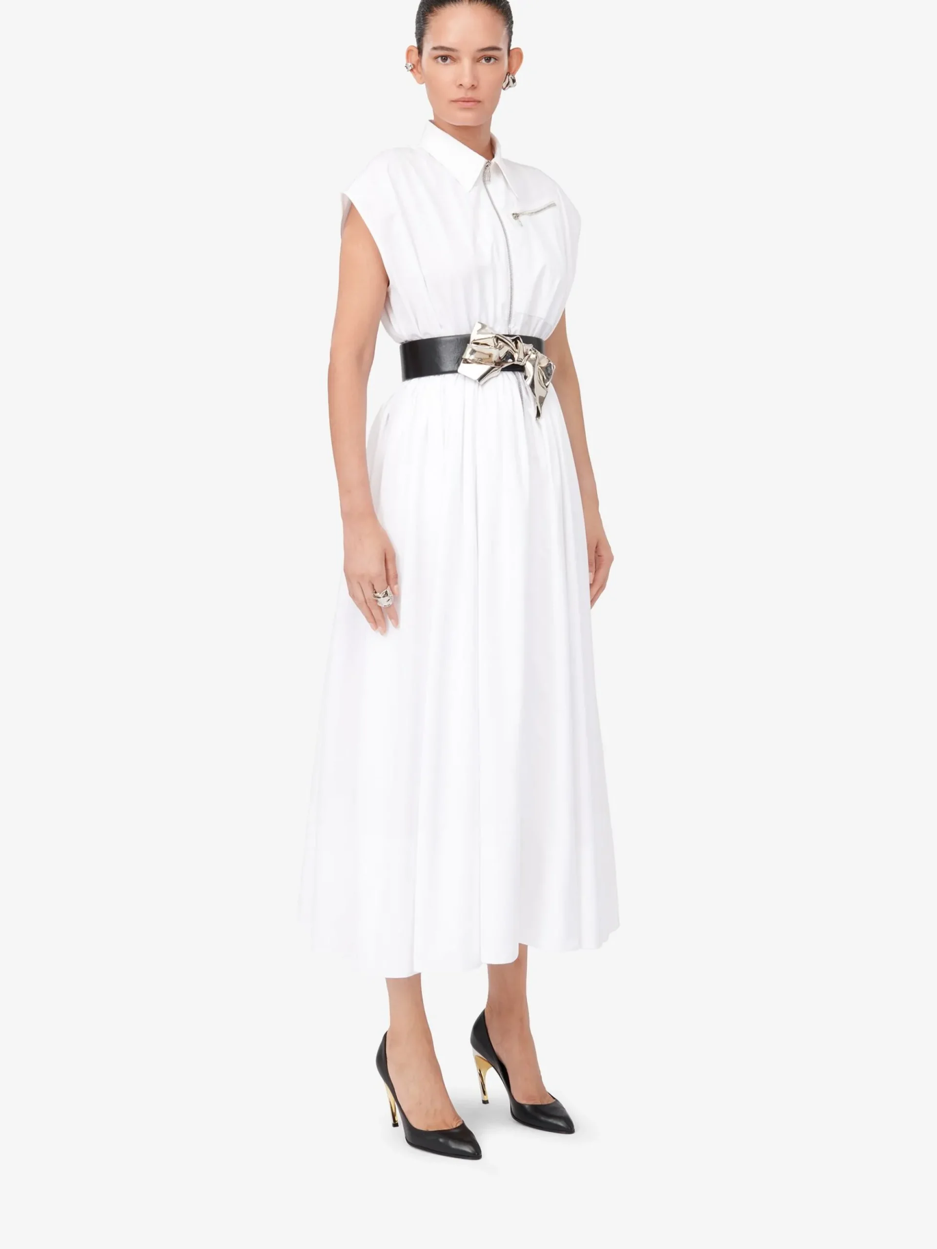 Women's Dropped Shoulder Shirt Dress in >Alexander McQueen Outlet