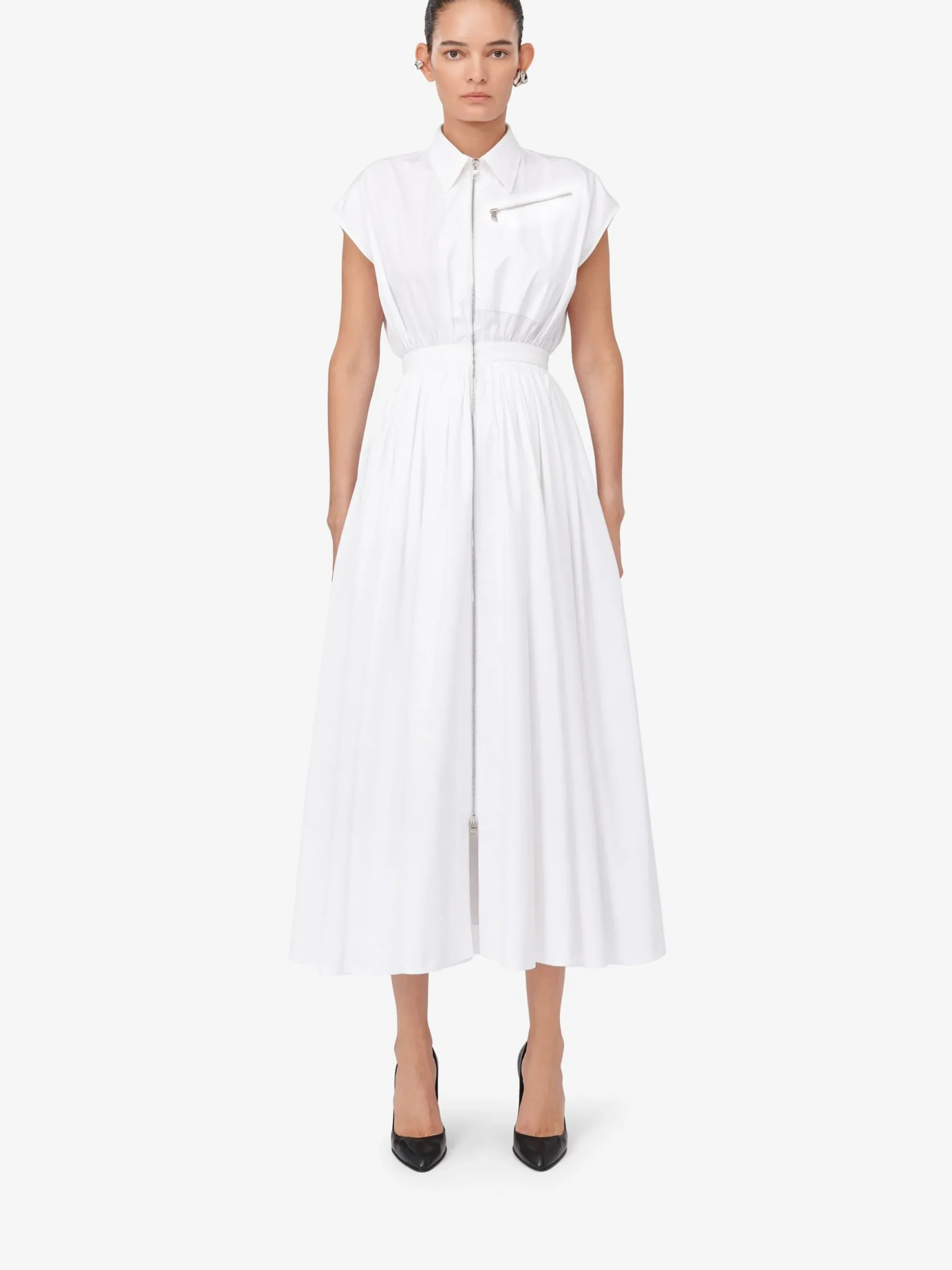Women's Dropped Shoulder Shirt Dress in >Alexander McQueen Outlet