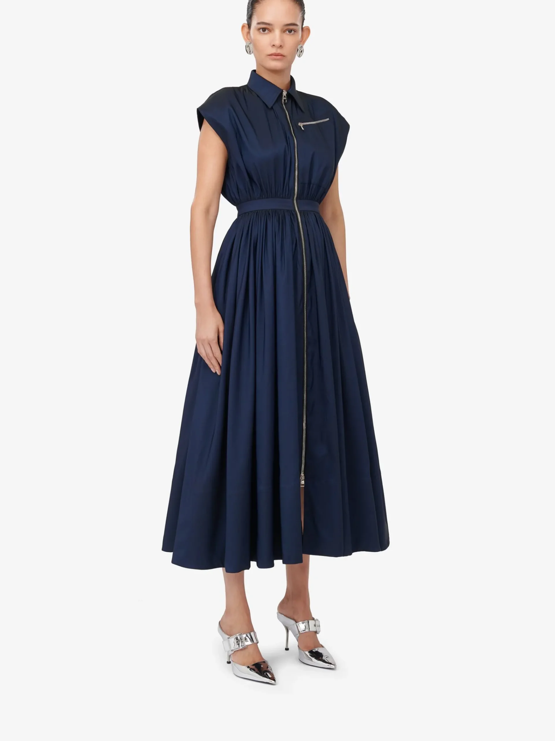 Women's Dropped Shoulder Shirt Dress in >Alexander McQueen Online
