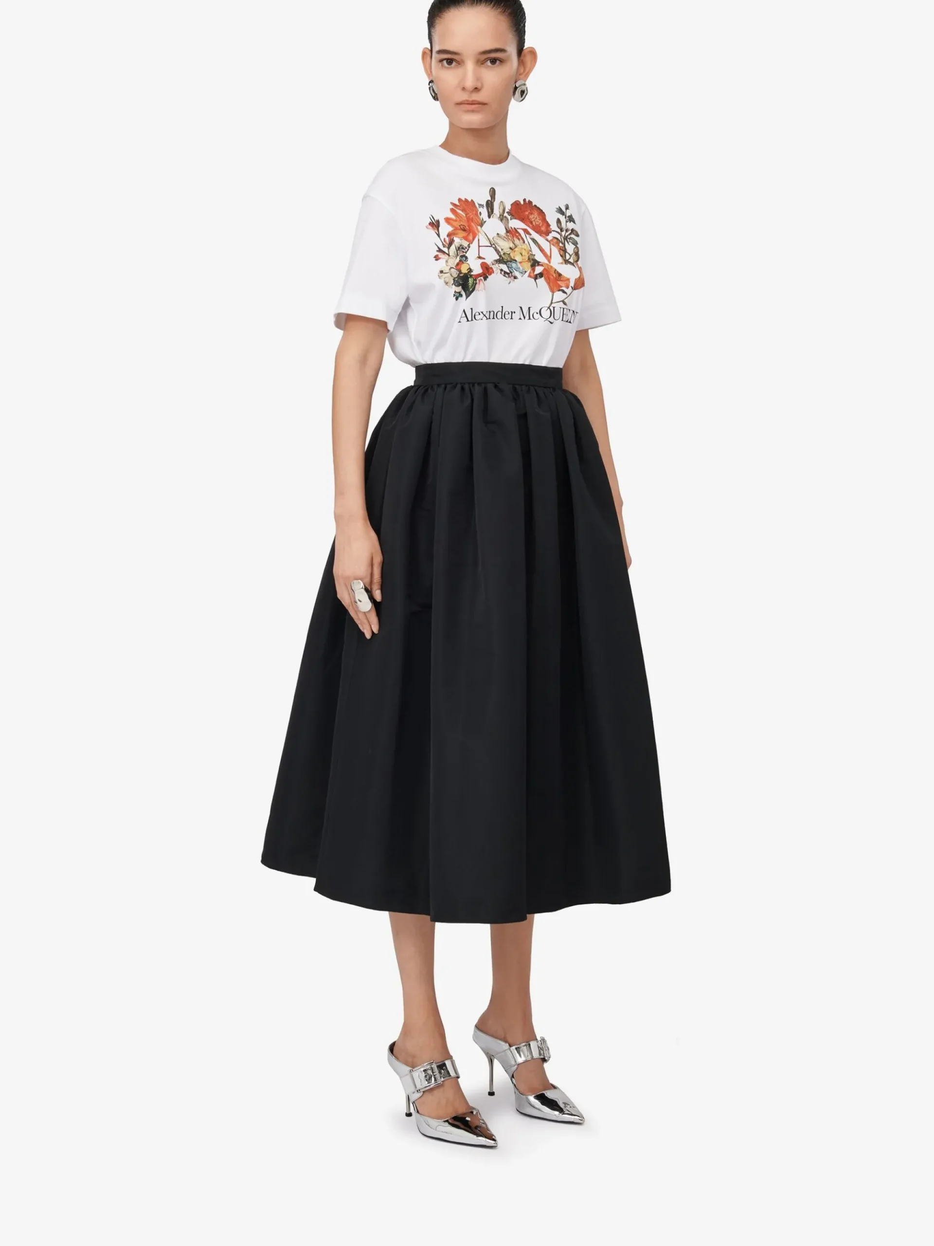 Women's Dutch Flower Logo T-shirt in >Alexander McQueen Best