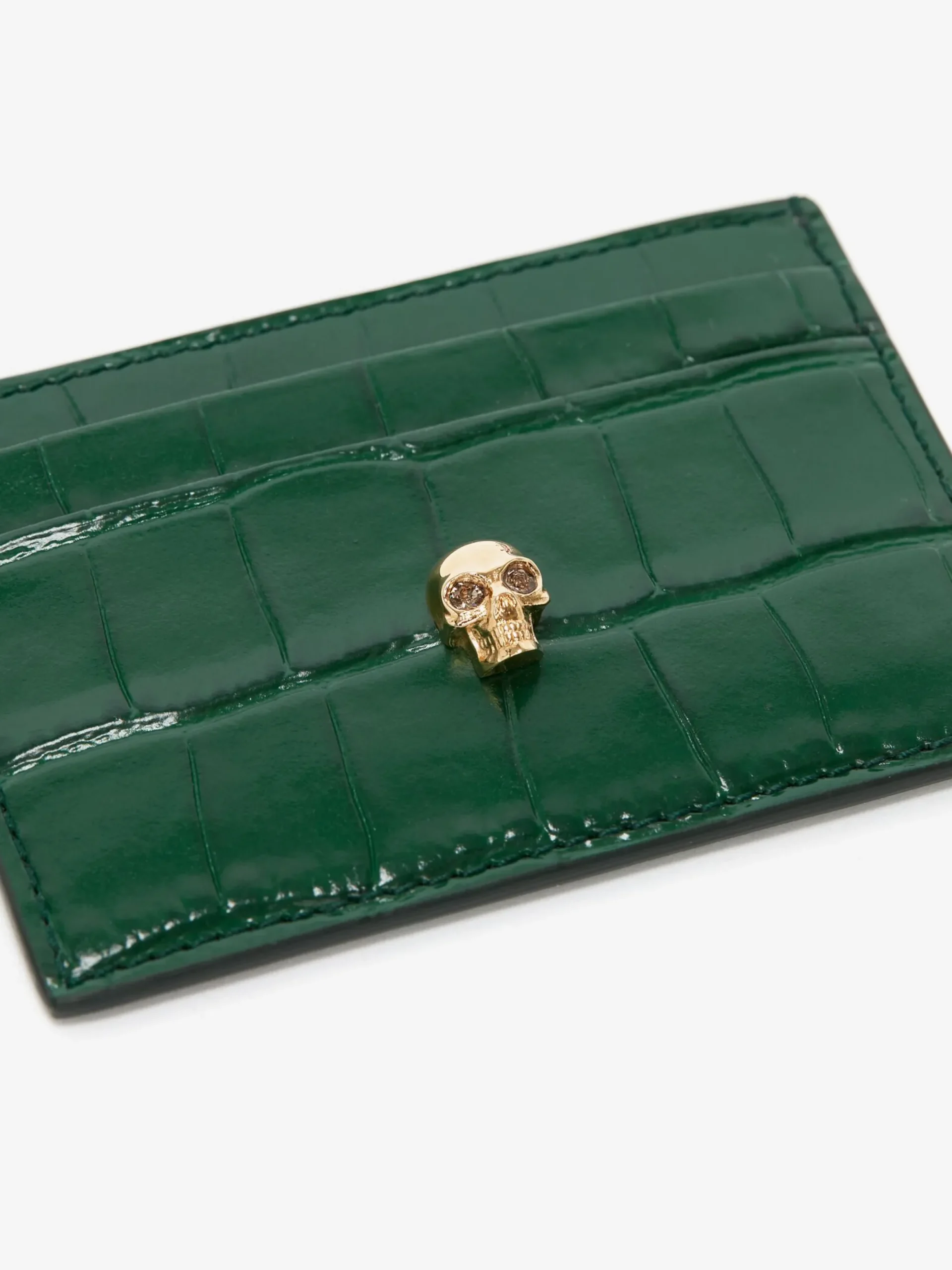 Women's Embossed Croc Card Holder in >Alexander McQueen Outlet