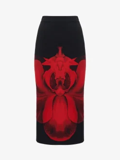 Women's Ethereal Orchid Pencil Skirt in >Alexander McQueen Fashion