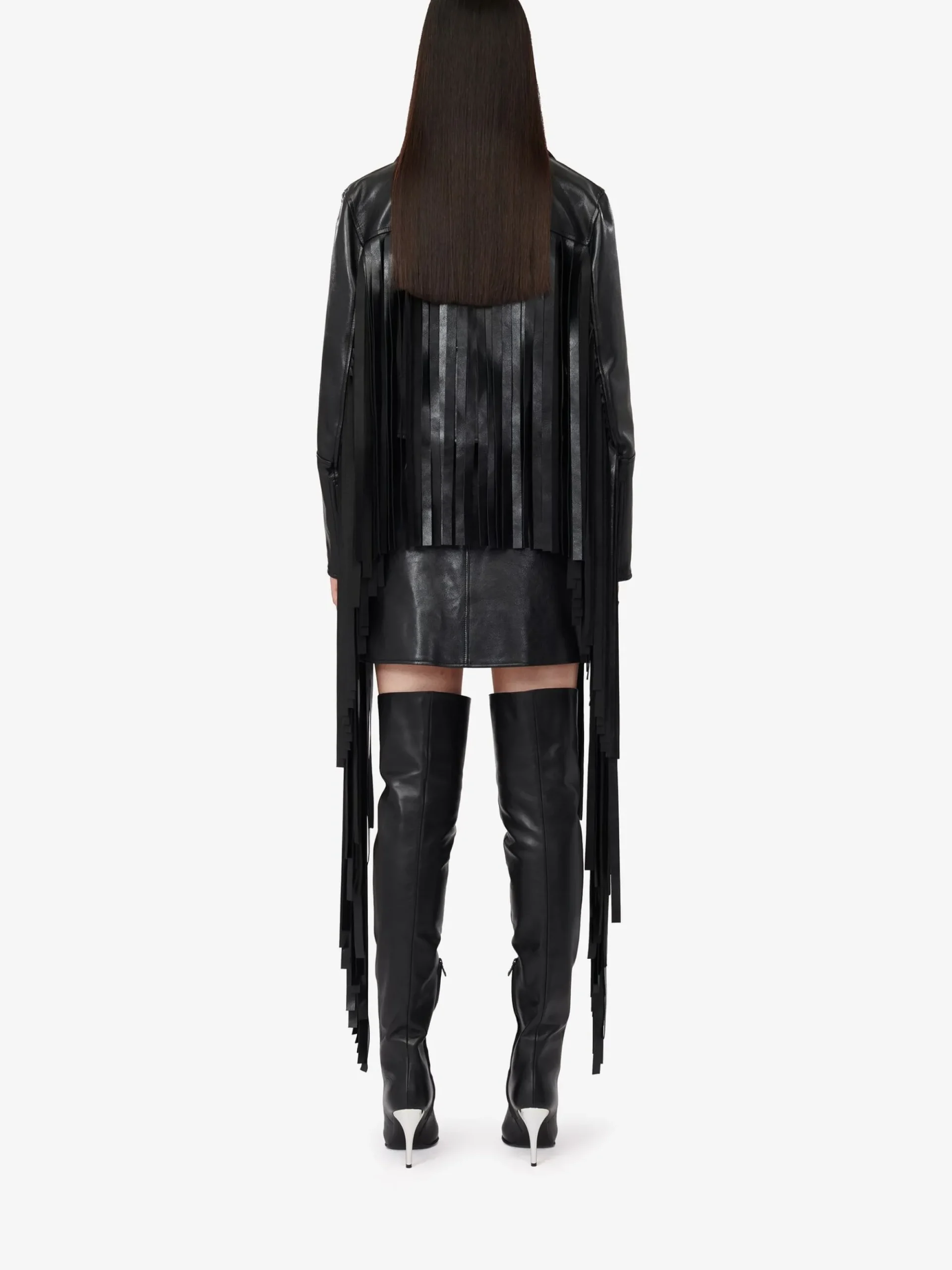 Women's Fringed Biker Jacket in >Alexander McQueen Clearance