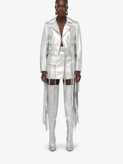 Women's Fringed Biker Jacket in >Alexander McQueen Hot