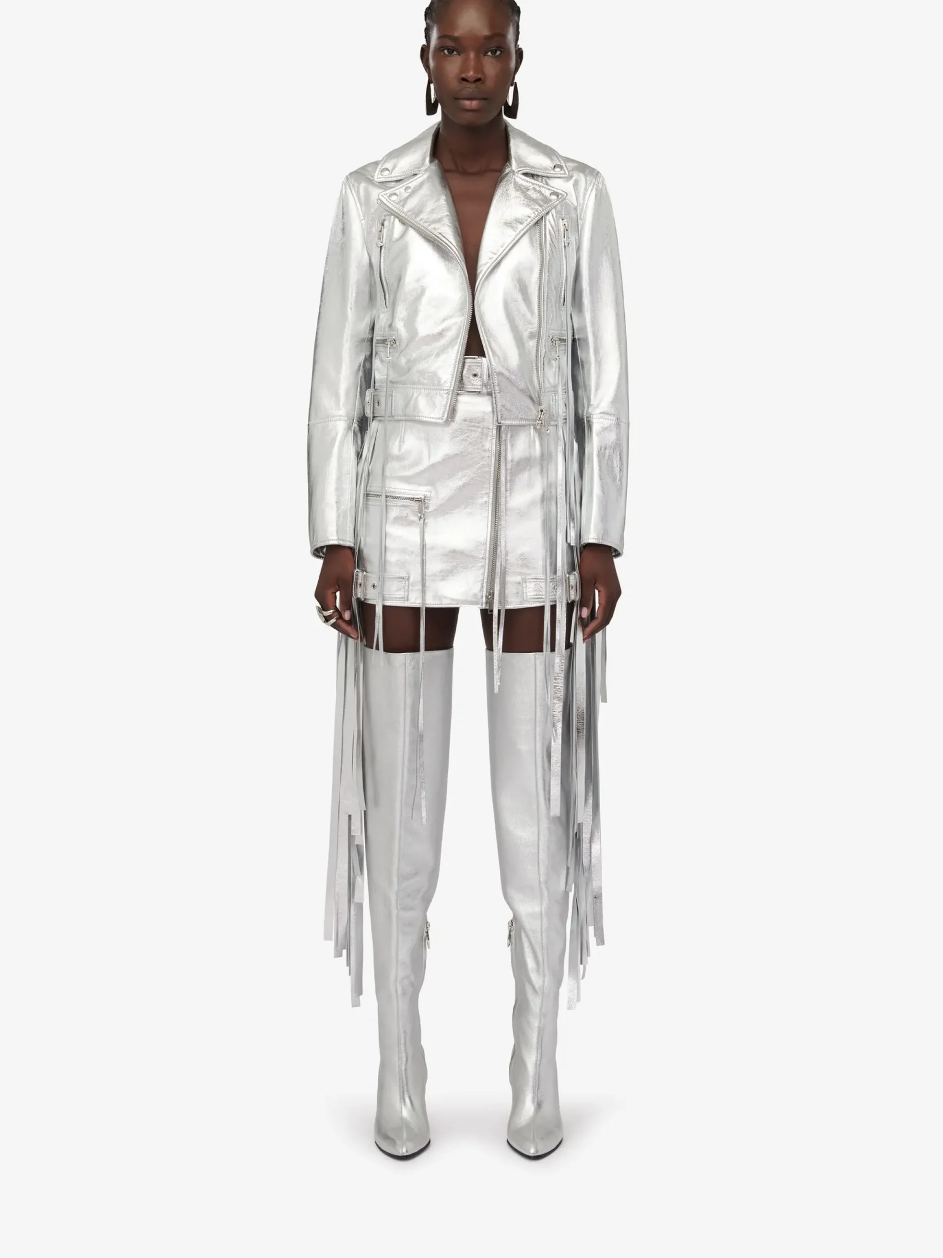 Women's Fringed Biker Jacket in >Alexander McQueen Hot