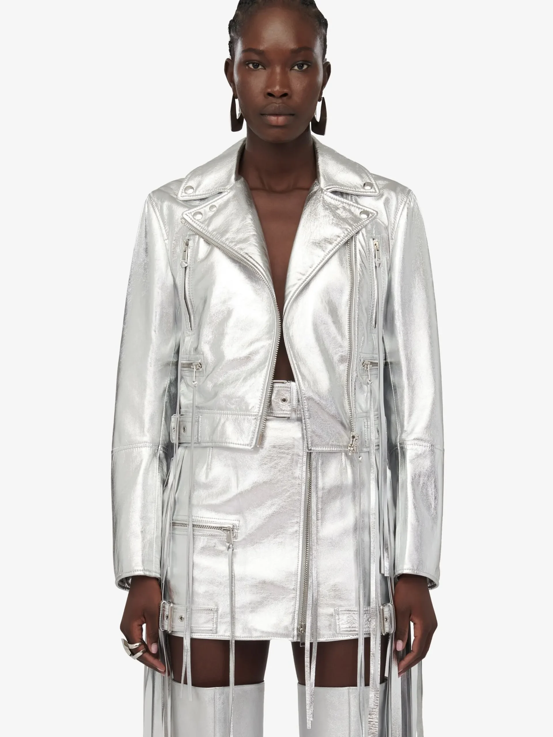 Women's Fringed Biker Jacket in >Alexander McQueen Hot