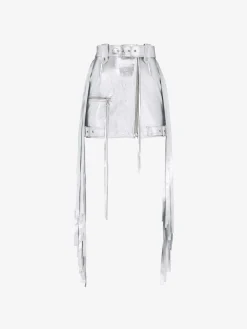Women's Fringed Biker Mini Skirt in >Alexander McQueen Shop