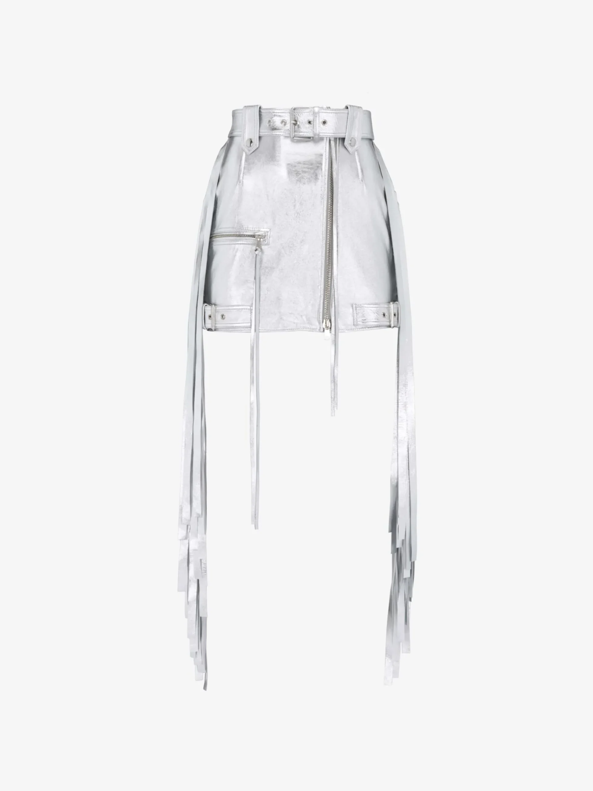 Women's Fringed Biker Mini Skirt in >Alexander McQueen Shop