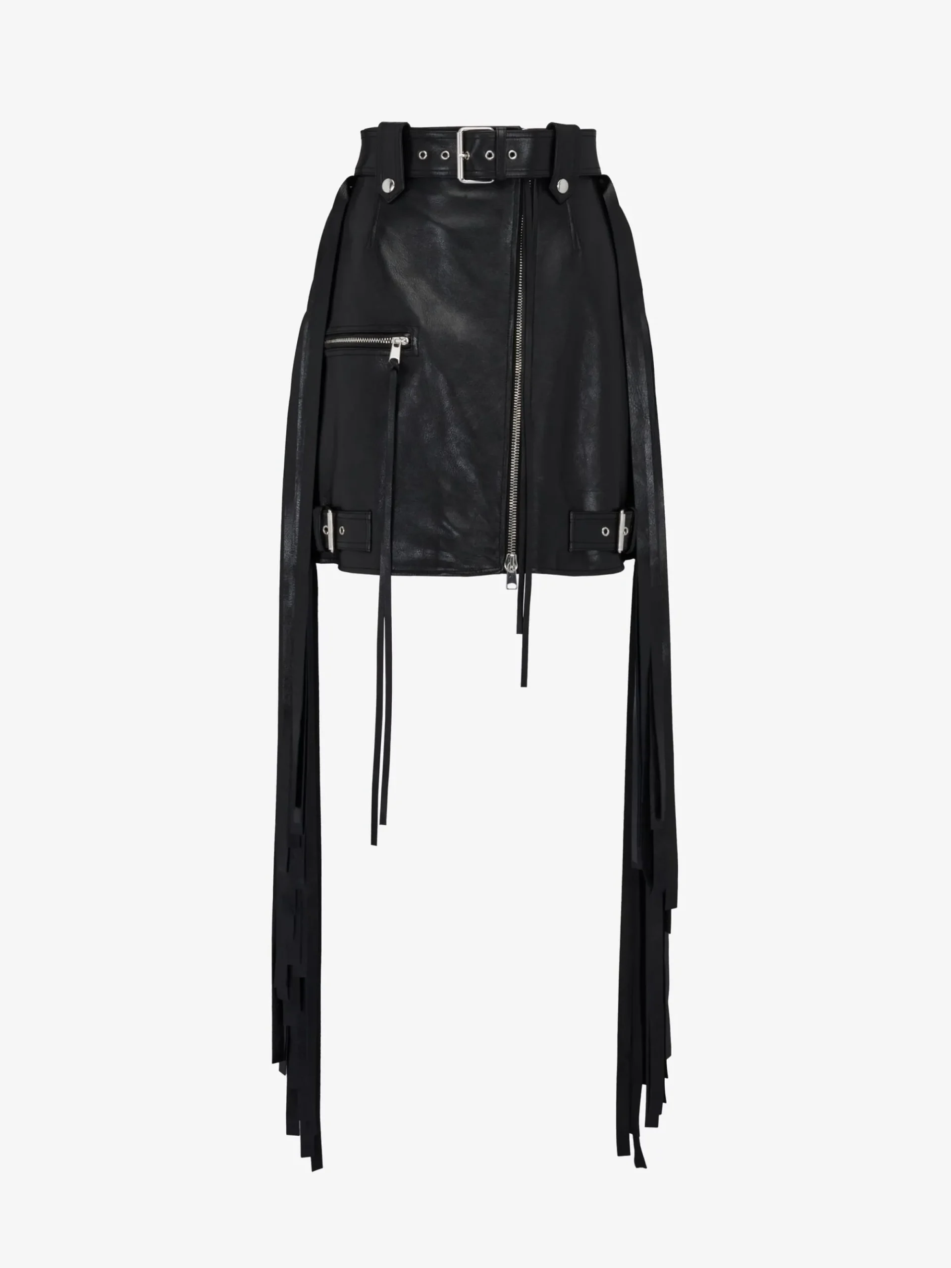 Women's Fringed Biker Mini Skirt in >Alexander McQueen Fashion