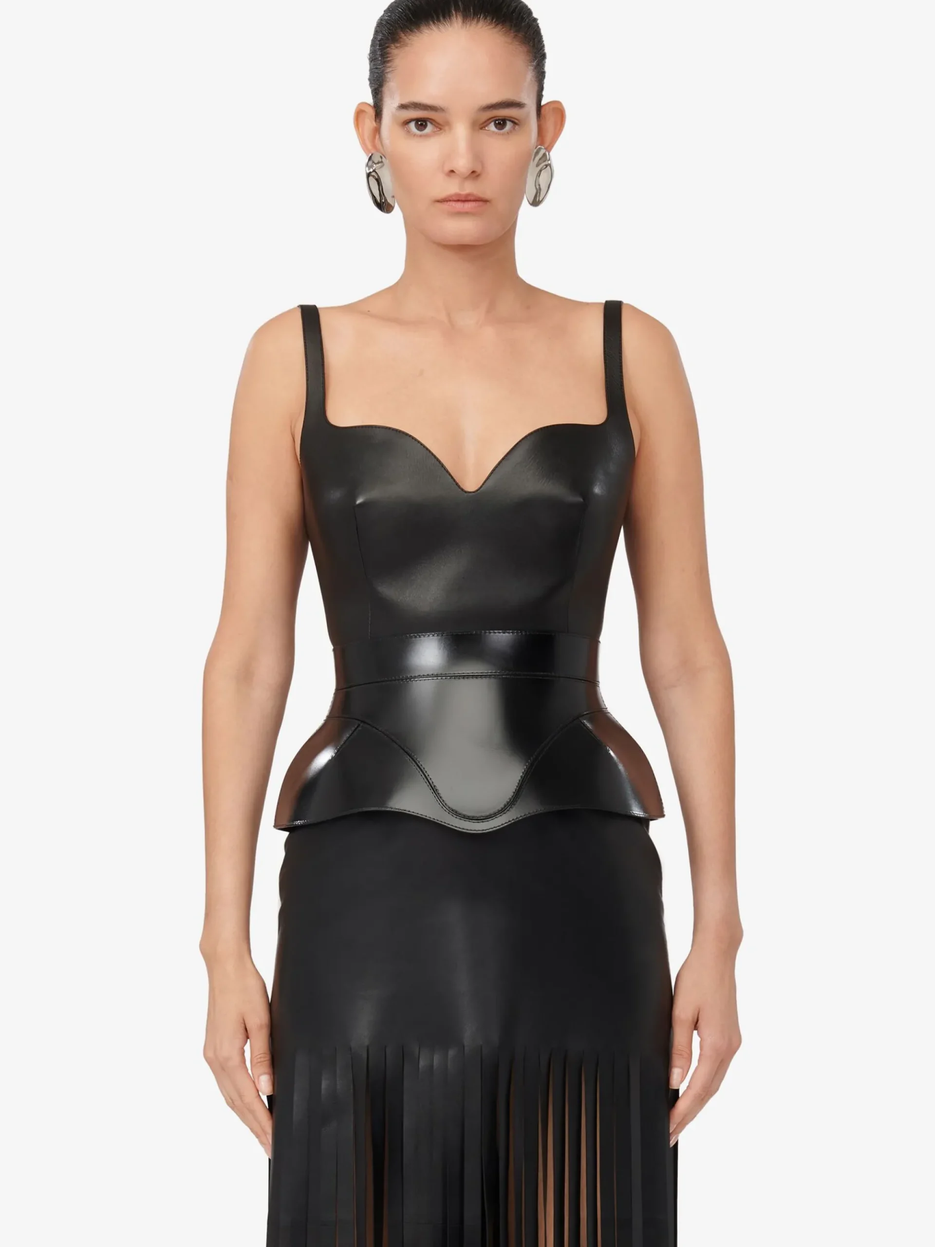 Women's Fringed Leather Pencil Dress in >Alexander McQueen Cheap