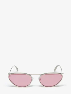 Women's Front Piercing Cat-eye Sunglasses in >Alexander McQueen Hot