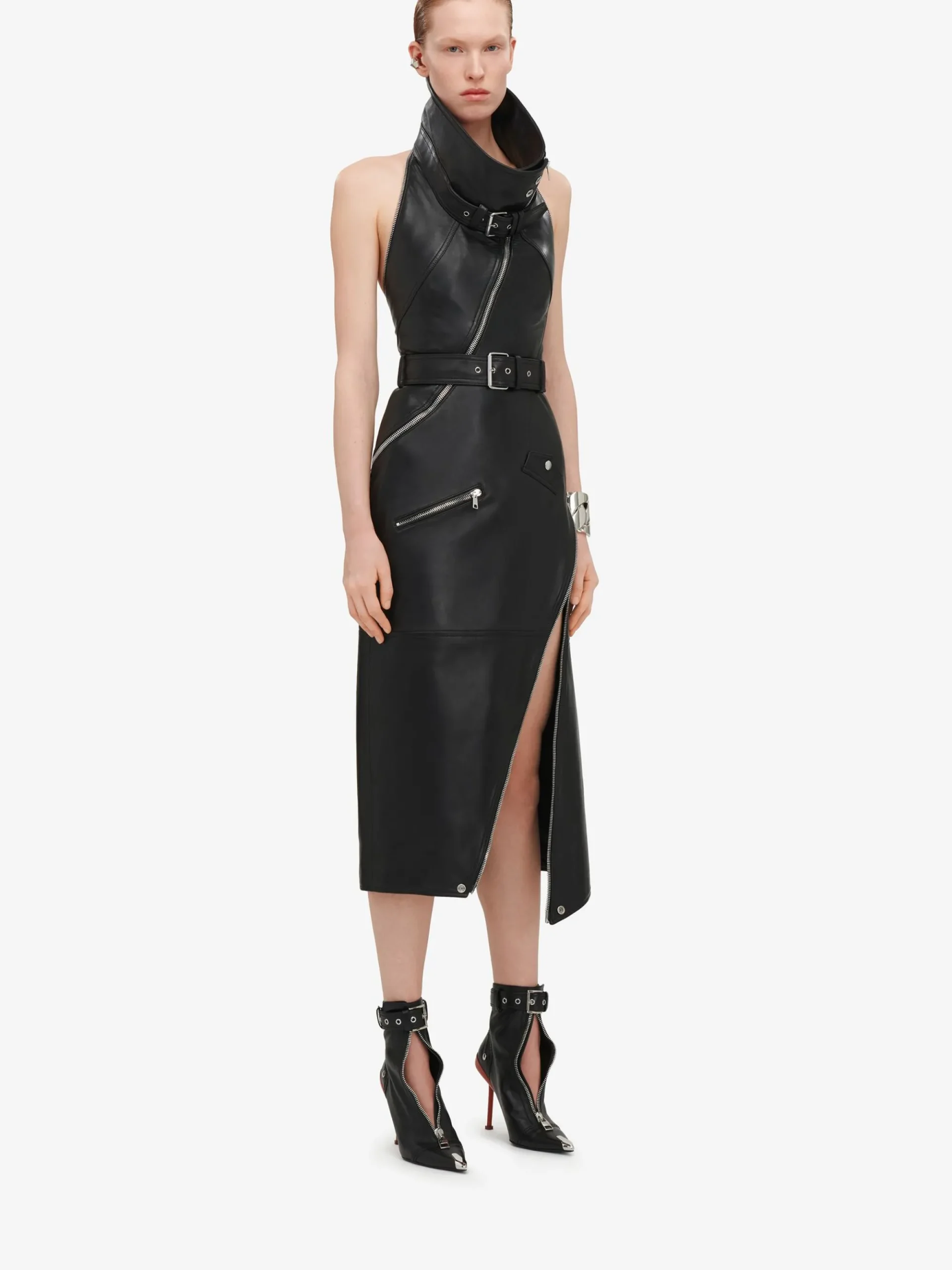 Women's Funnel Neck Biker Dress in >Alexander McQueen Best Sale