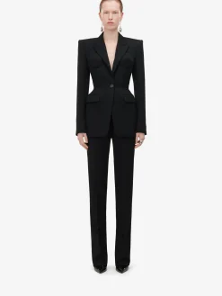 Women's High-waisted Cigarette Trousers in >Alexander McQueen Online