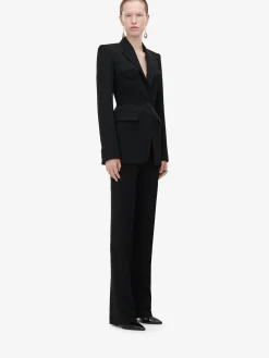 Women's High-waisted Cigarette Trousers in ><noscript><img width=