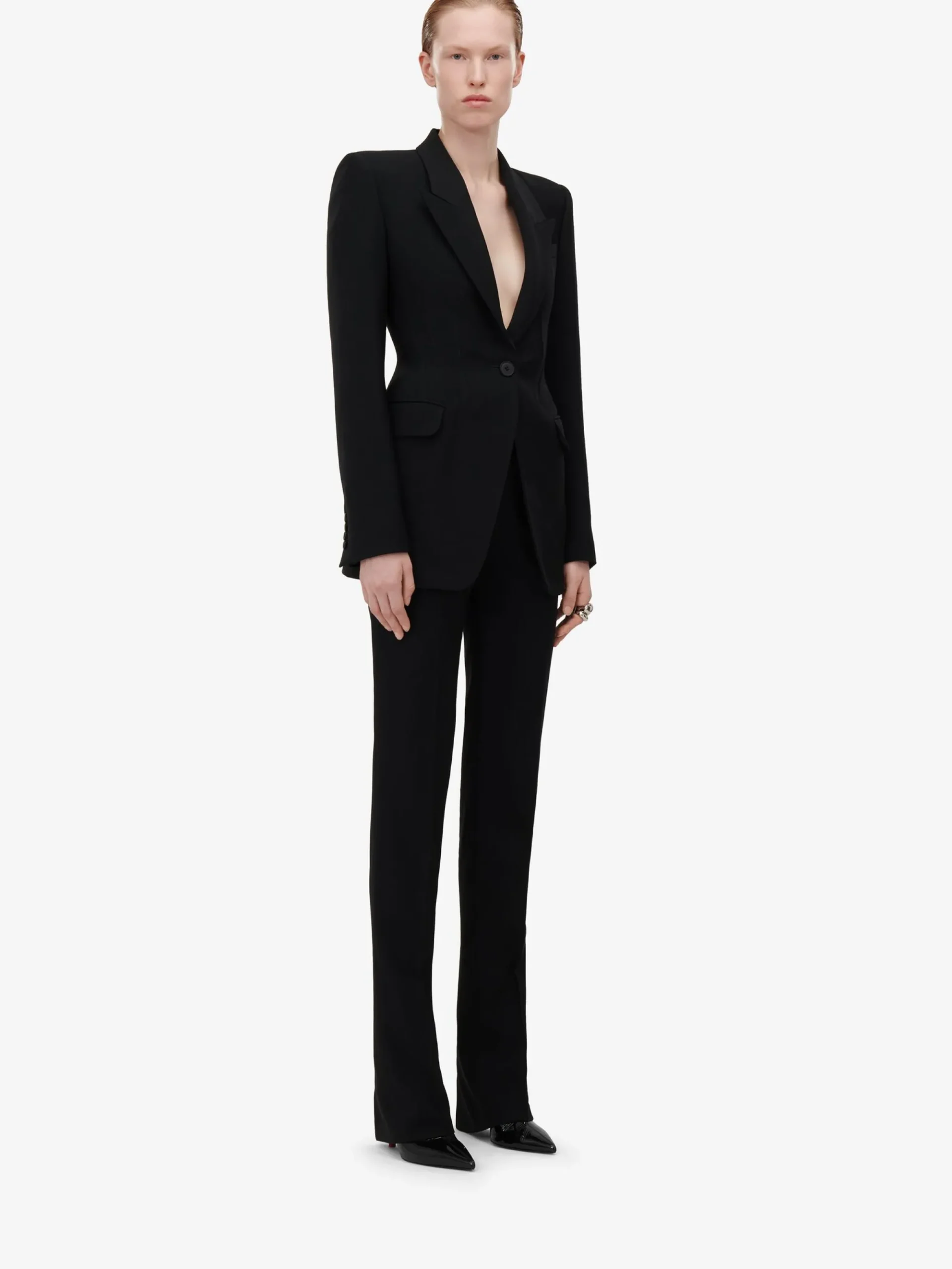 Women's High-waisted Cigarette Trousers in >Alexander McQueen Fashion