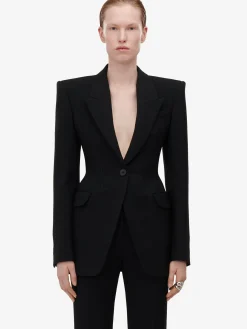 Women's High-waisted Cigarette Trousers in ><noscript><img width=