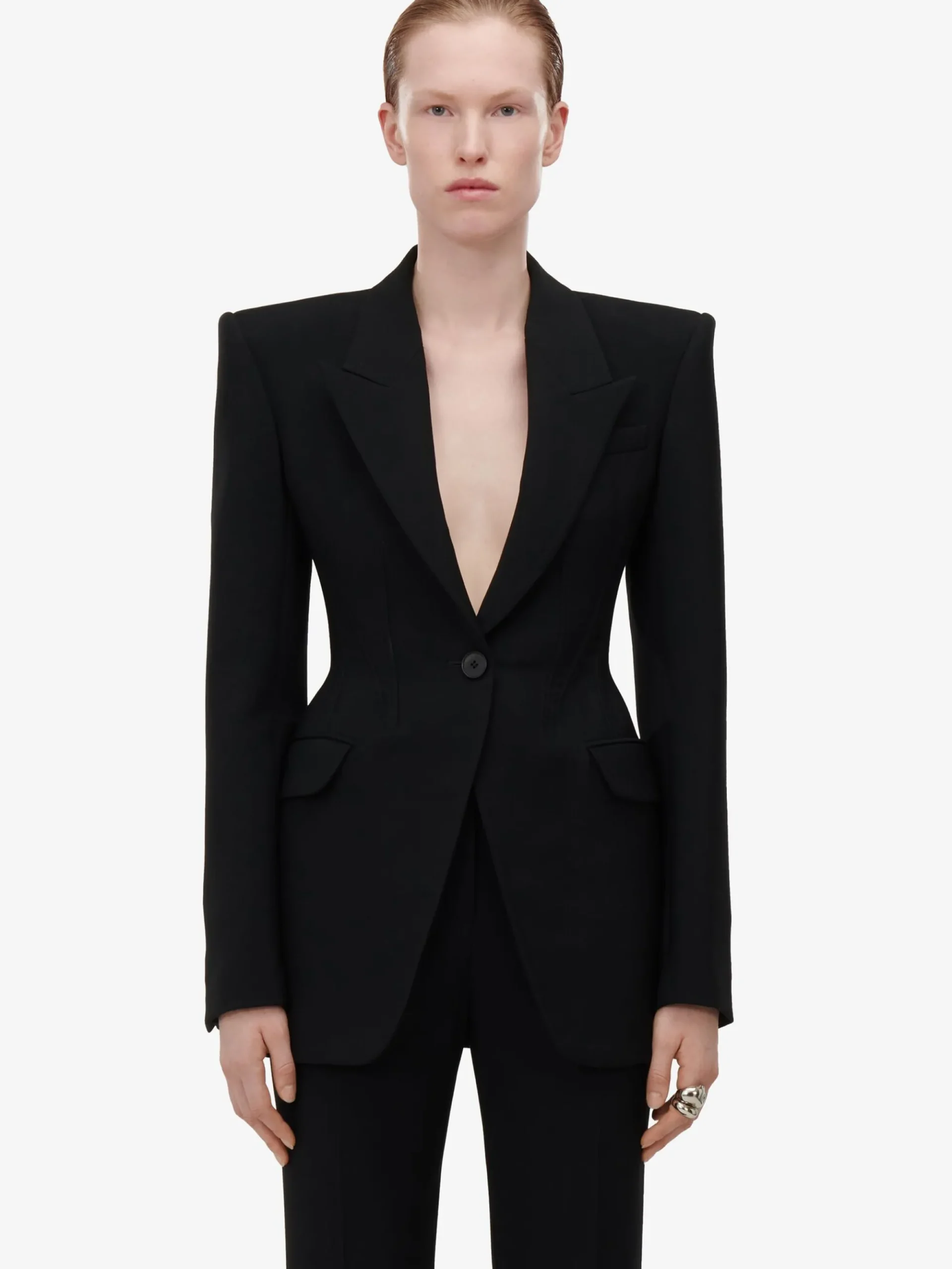Women's High-waisted Cigarette Trousers in >Alexander McQueen Fashion
