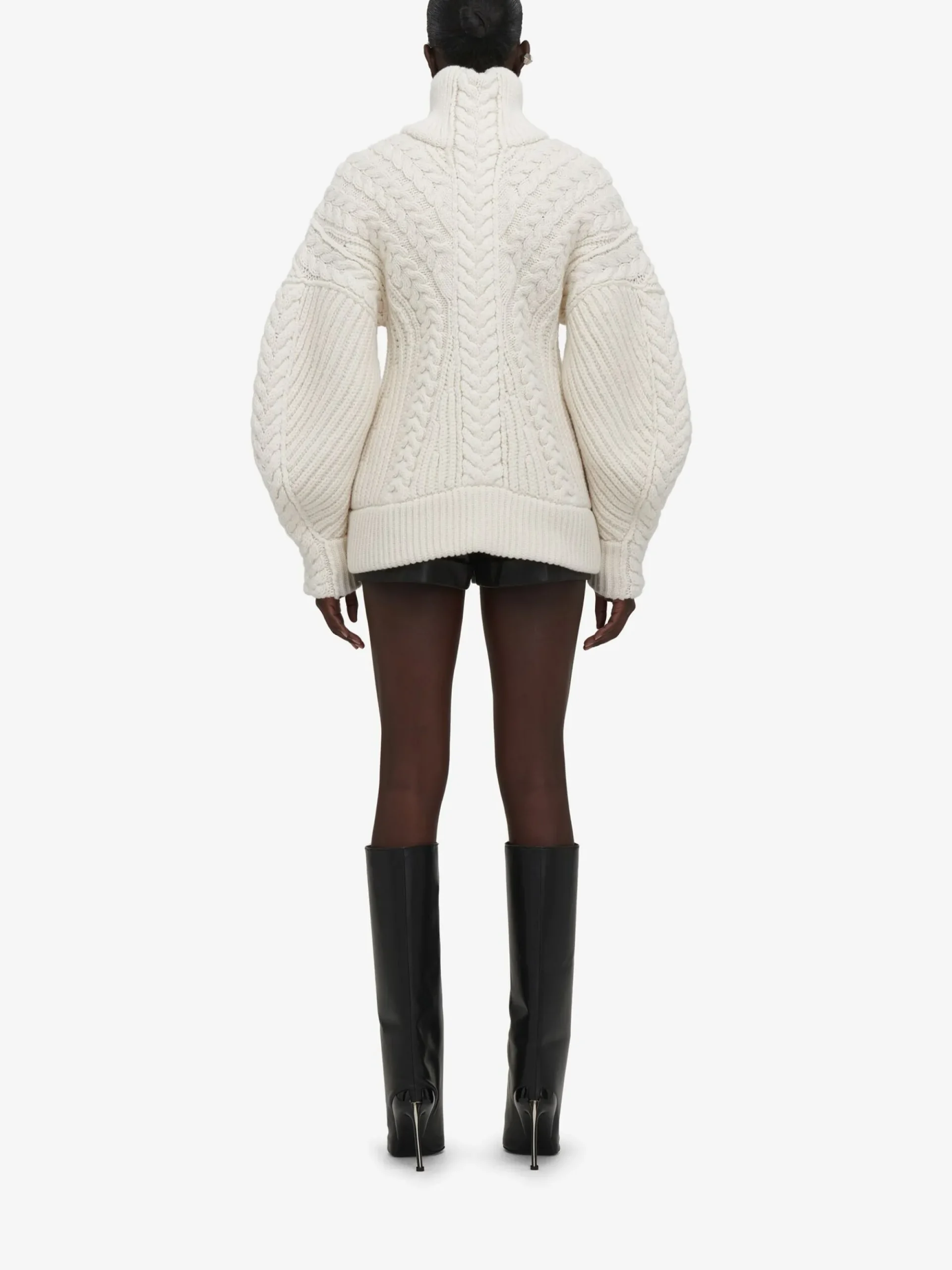 Women's High-waisted Leather Short in >Alexander McQueen Outlet