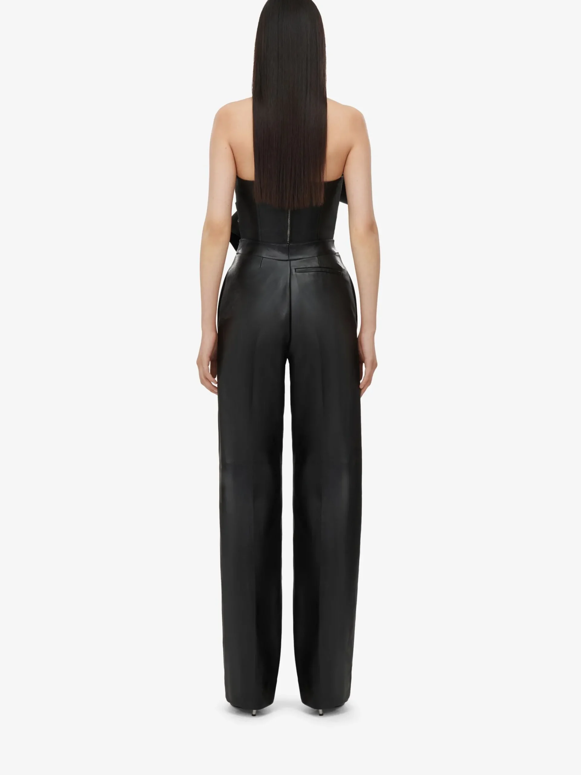 Women's High-waisted Leather Trousers in >Alexander McQueen Store